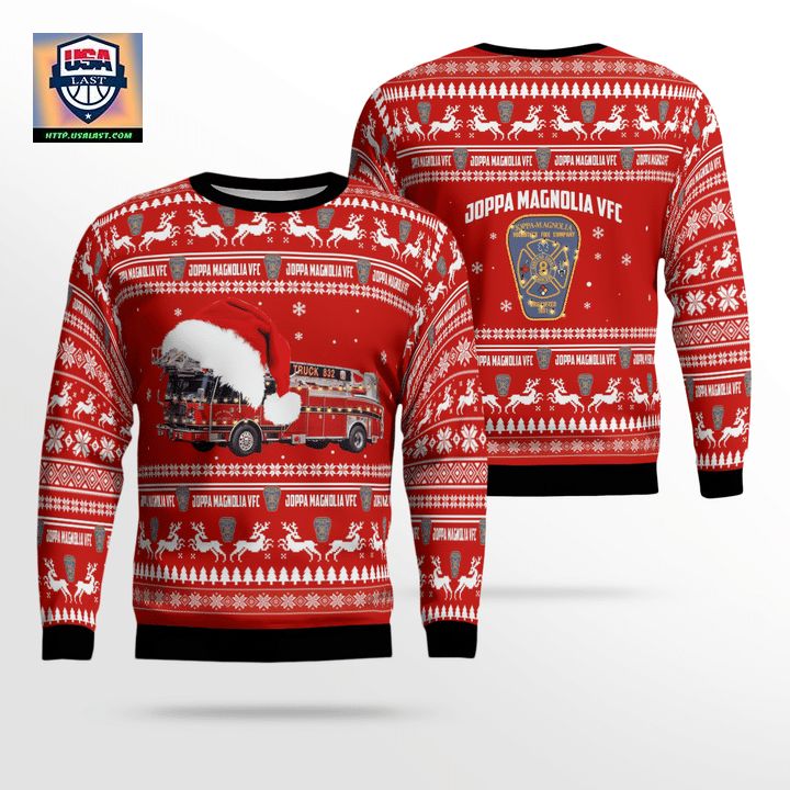 Harford County Maryland Joppa Magnolia Volunteer Fire Company Fort Hanson Christmas Sweater 3D