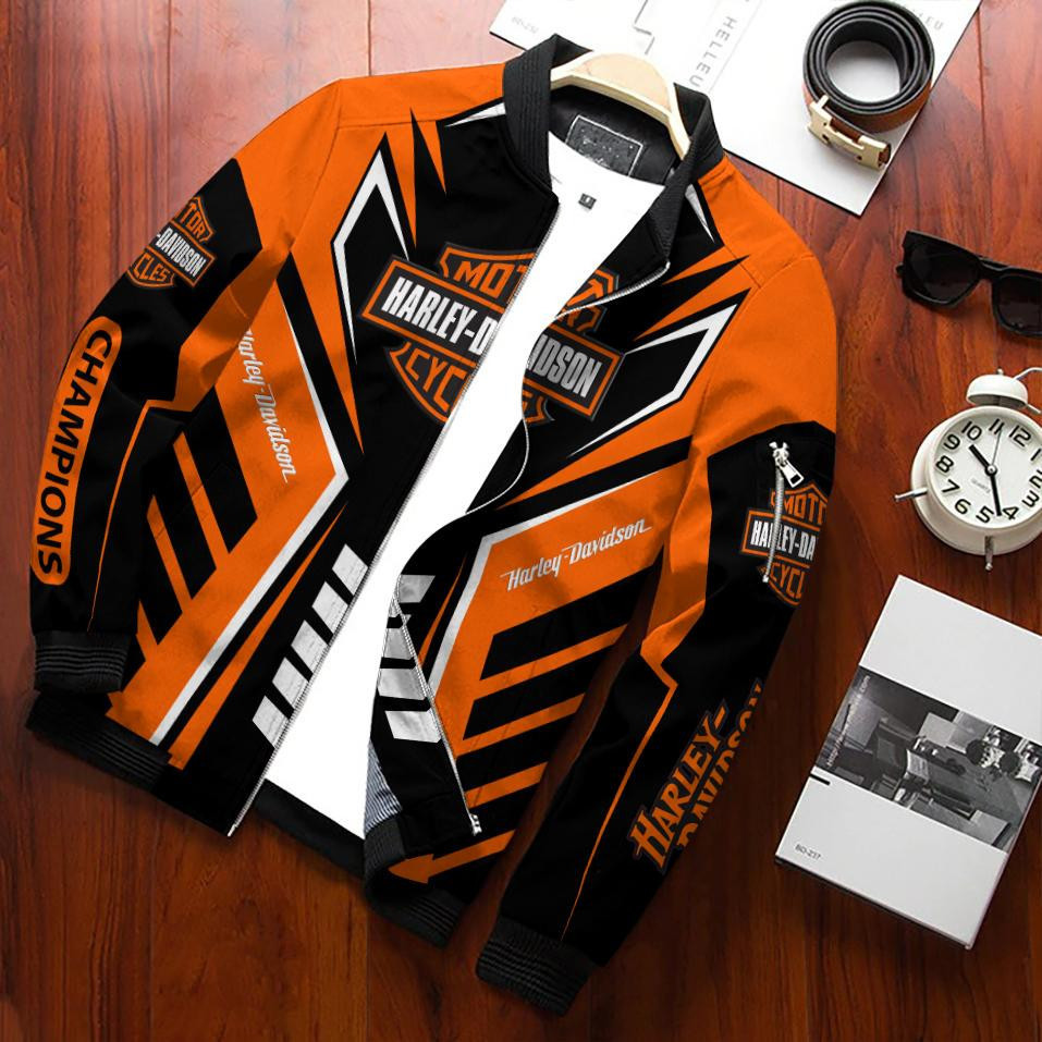 Harley Davidson Motorcycle Bomber Jacket | Streetwear Jacket for Men & Women | Fan Gift
