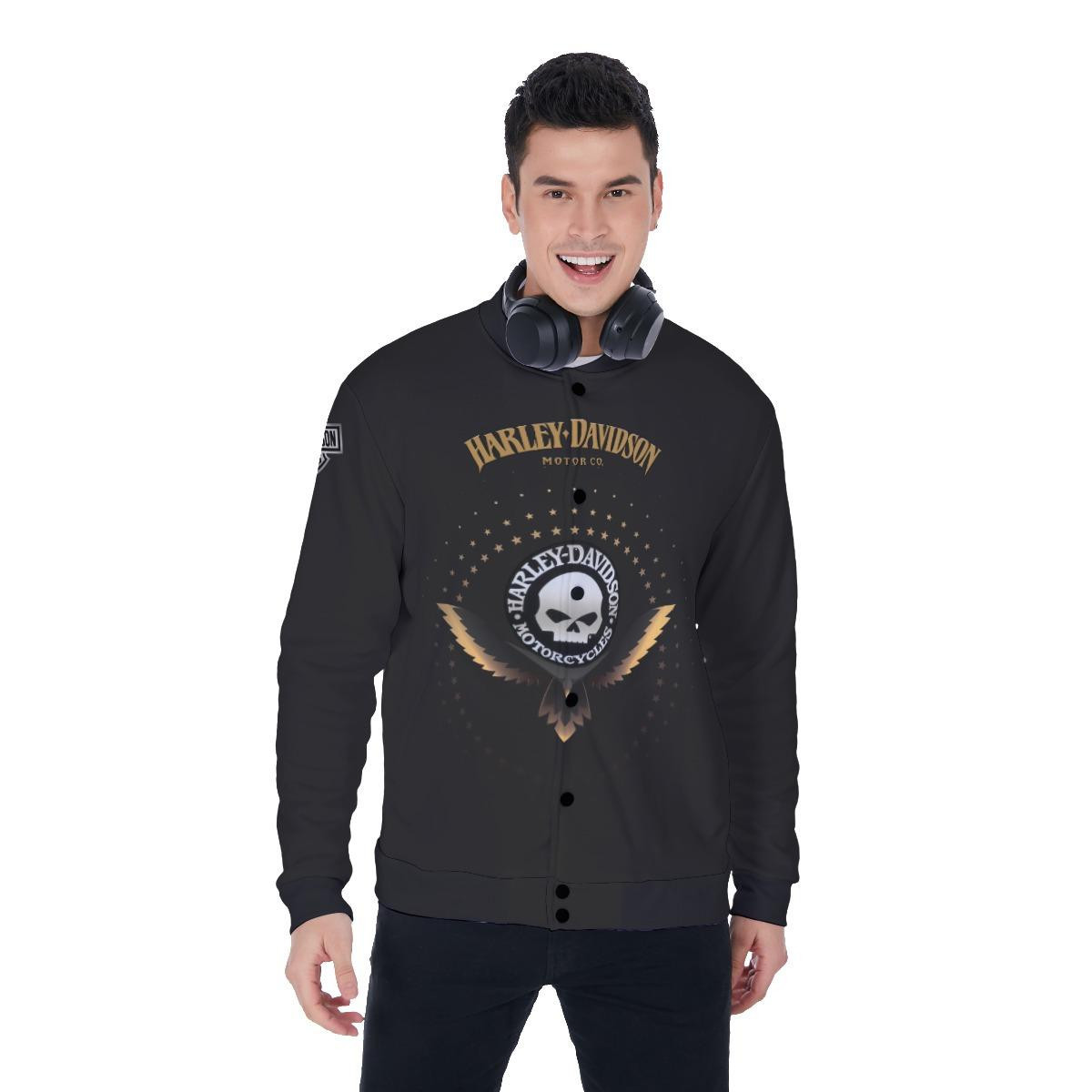 Harley-Davidson Personalized Name Varsity Baseball Jacket for Men & Women | Motorcycle Fan Gift