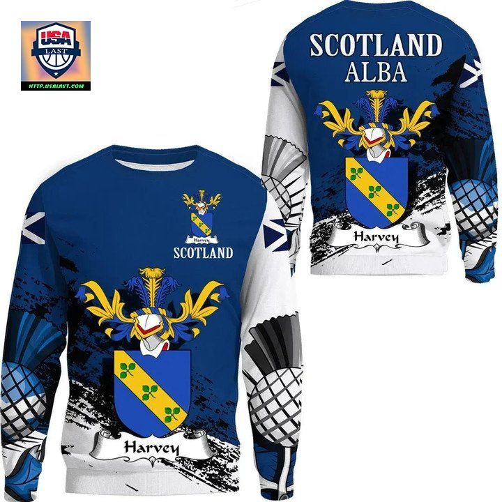 Harvey Scottish Family Crest Scotland Special Sweater 