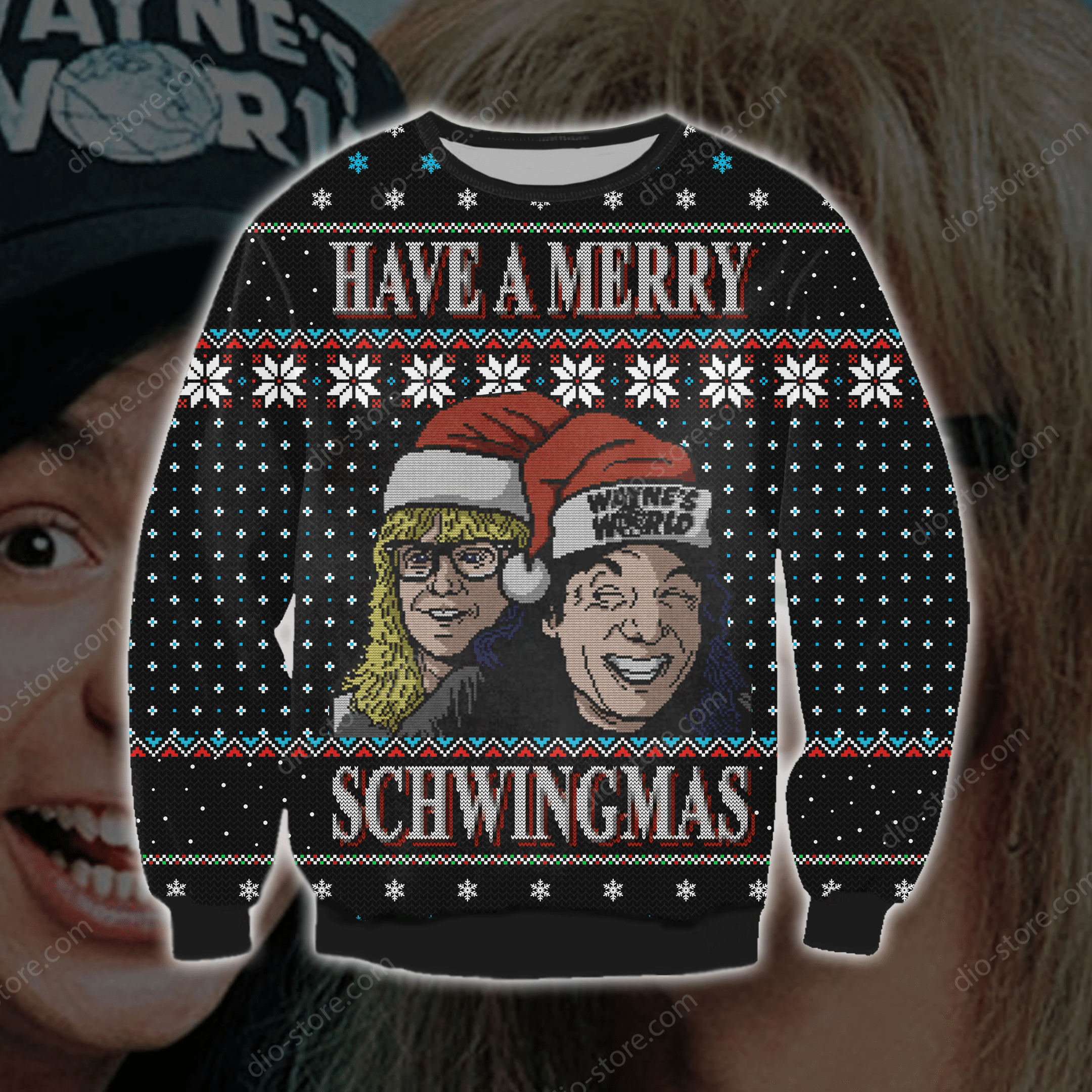 Have A Merry Schwingmas Knitting Pattern 3D Print Ugly Christmas Sweater