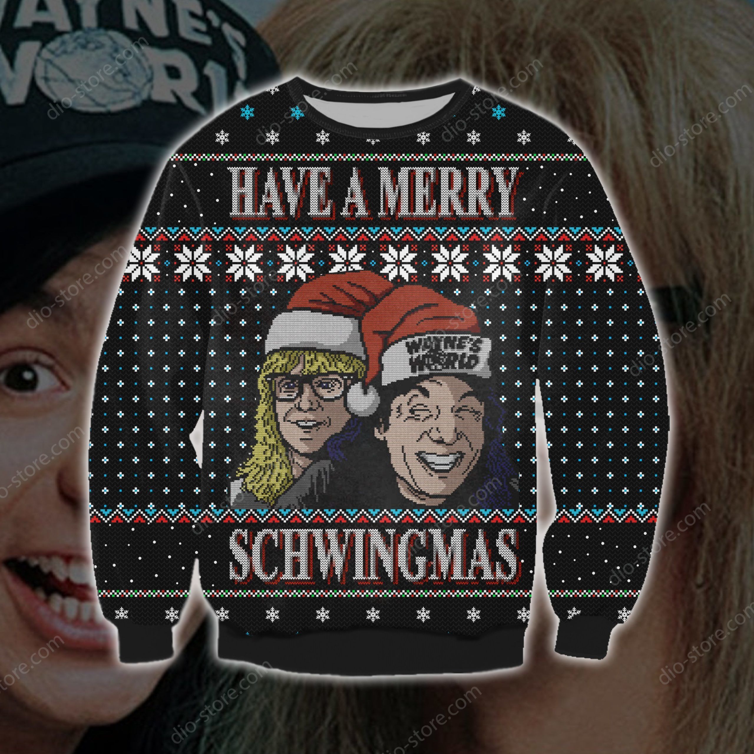 Have A Merry Schwingmas Knitting Pattern 3D Print Ugly Sweater