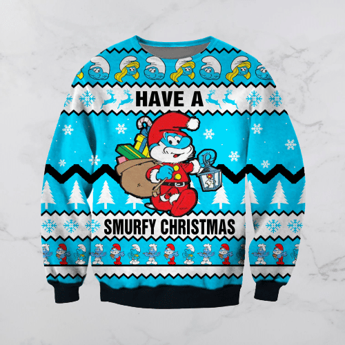Have A Smurfy Christmas Ugly Christmas Sweater, Perfect Holiday Gift