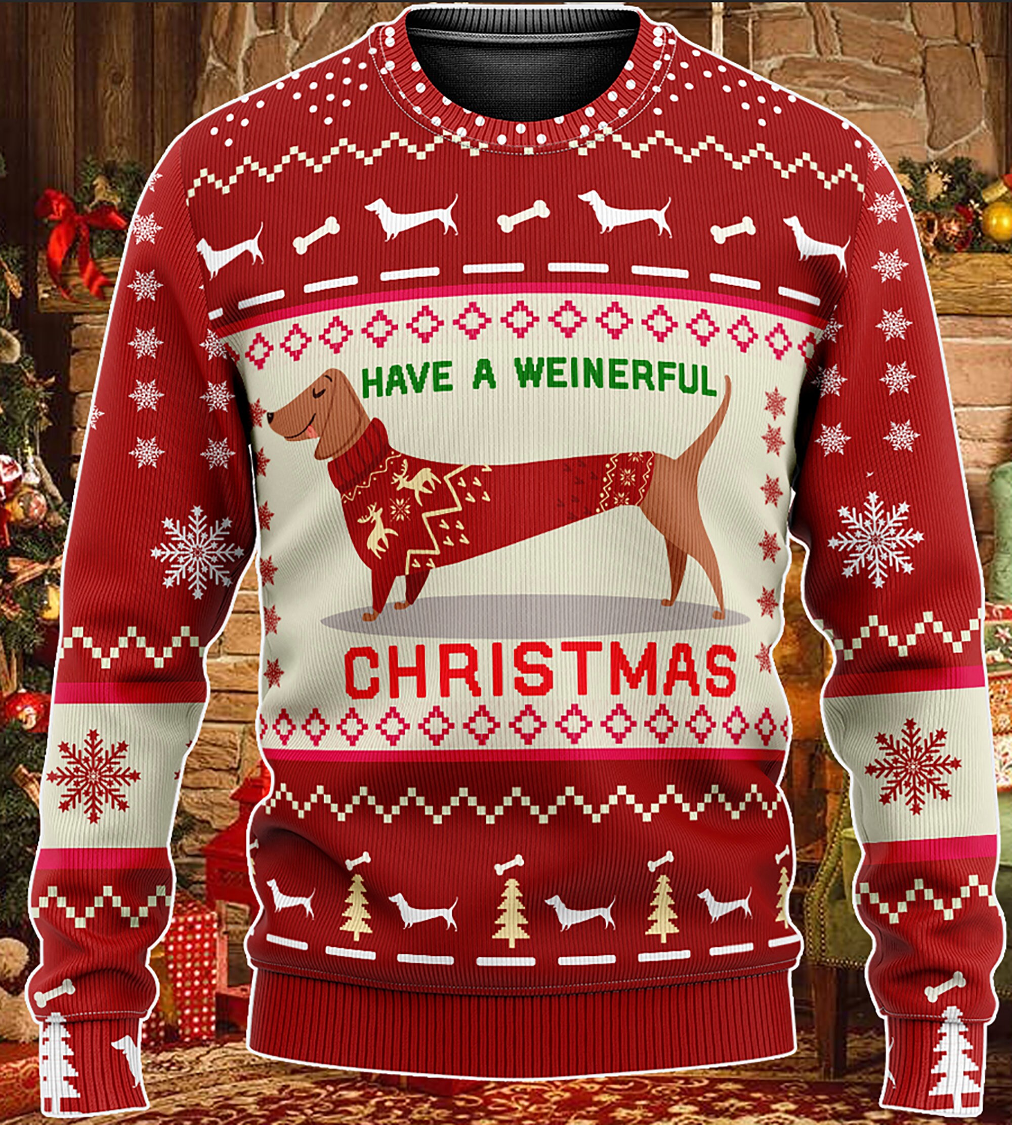 Have A Weinerful Christmas Ugly Christmas Sweater