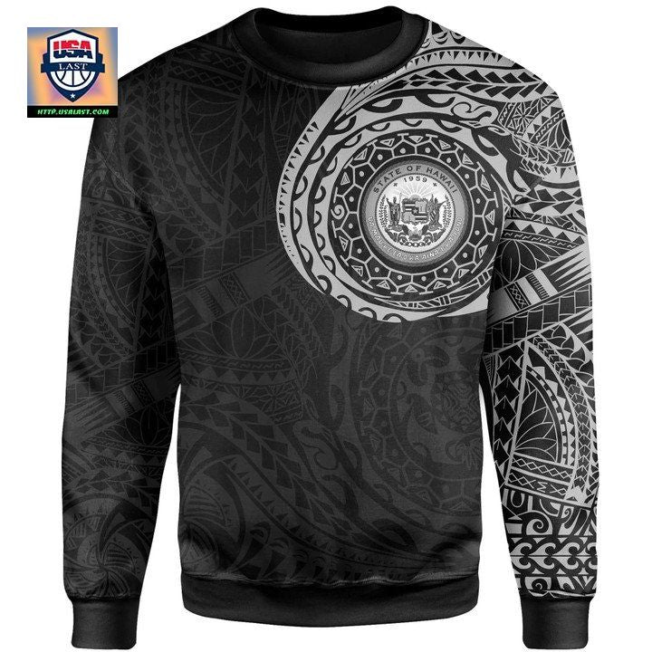 Hawaii In My Heart Tattoo Style Sweater Special Knitted Long-Sleeved Sweater 