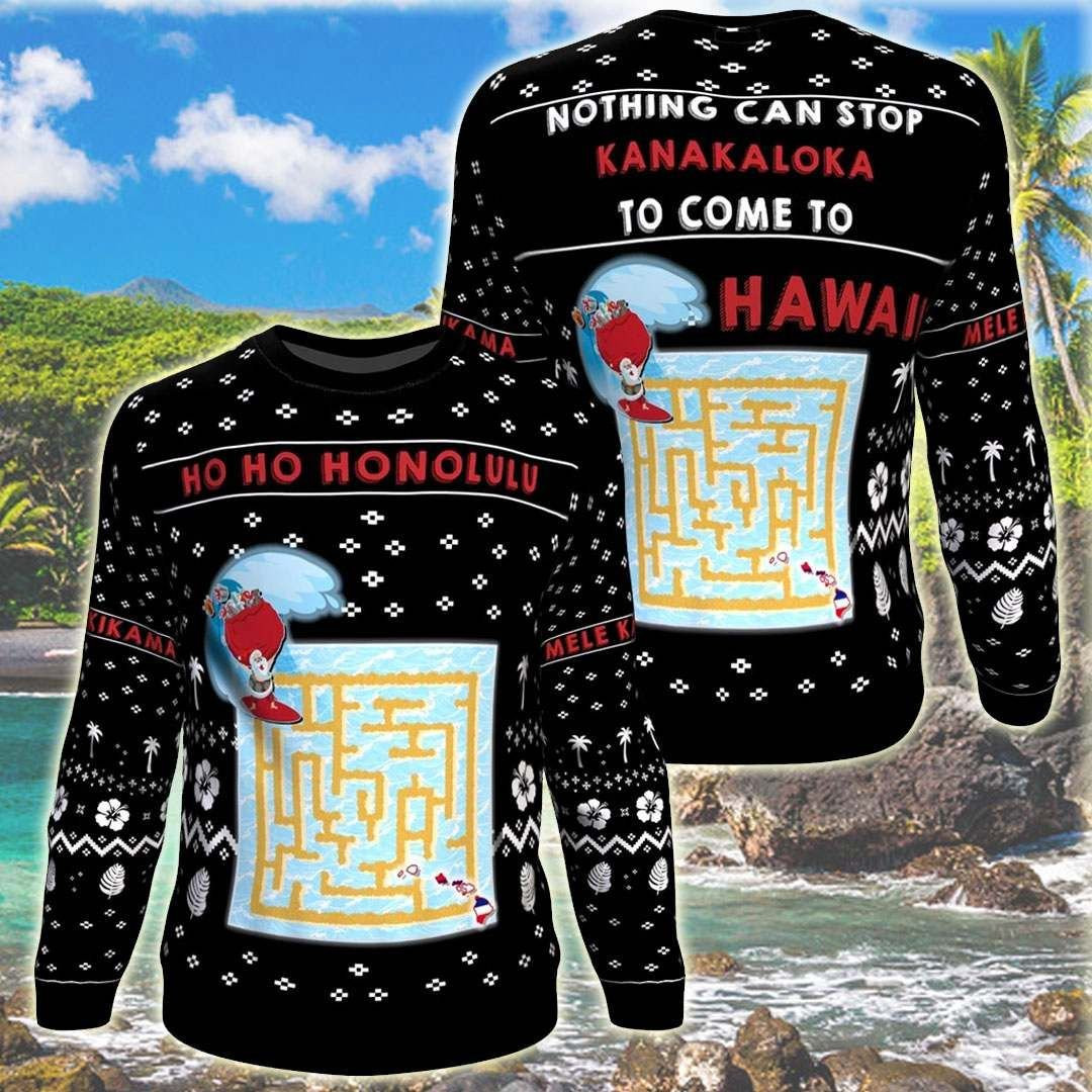 Hawaii Maze Game 3D Print Ugly Christmas Sweater, Perfect Holiday Gift