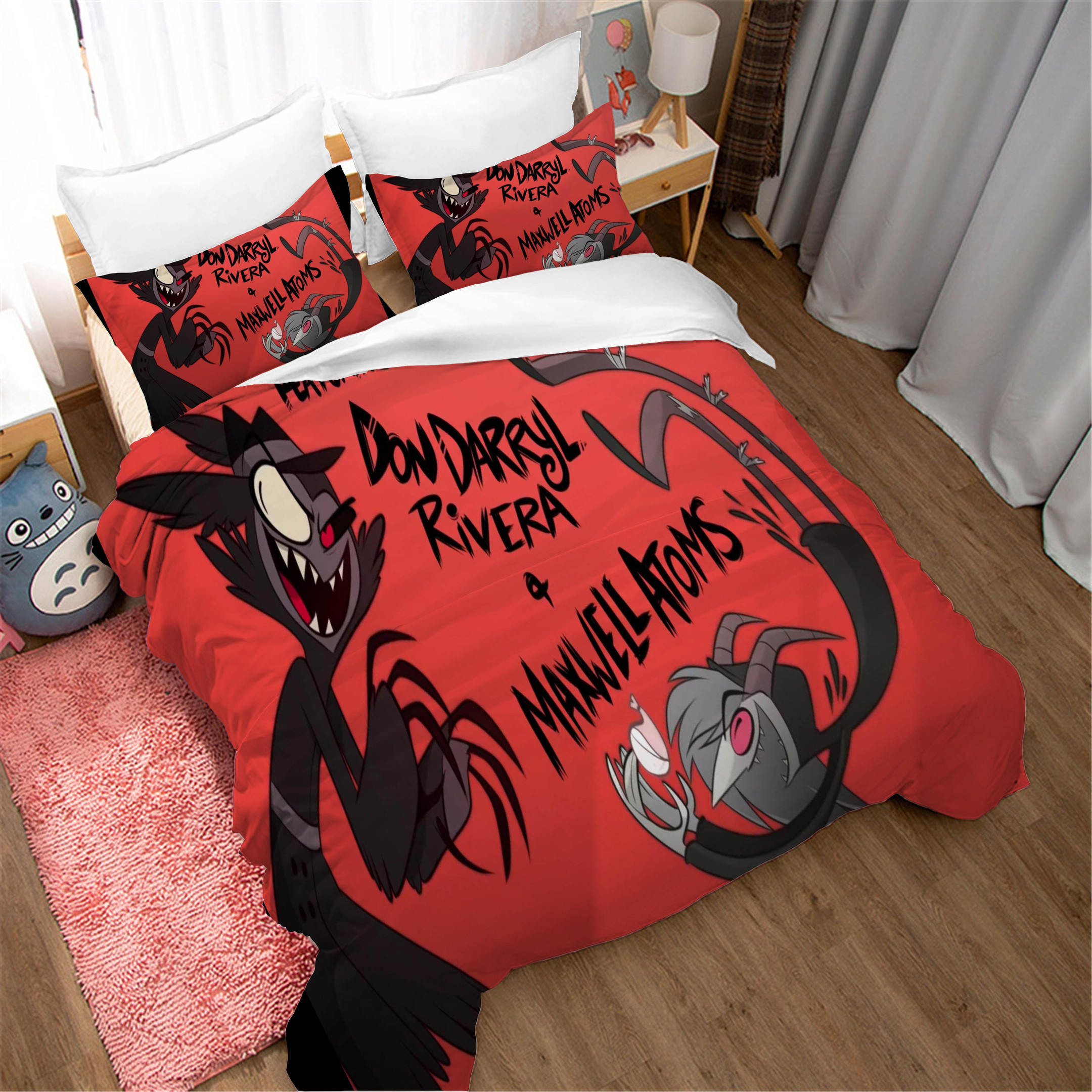 Hazbin Hotel Alastor Duvet Cover Quilt Cover Pillowcase Bedding Set Bed Linen Home Bedroom Decor
