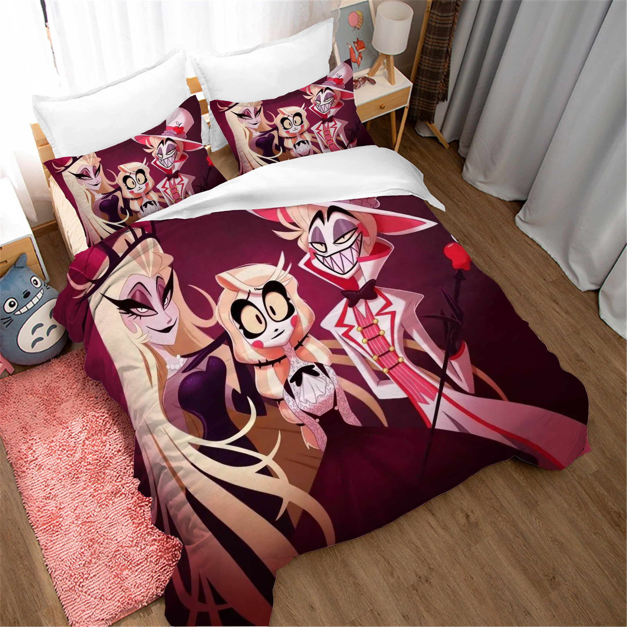 Hazbin Hotel Alastor Duvet Cover Quilt Cover Pillowcase Bedding Set Bed Linen Home Bedroom Decor