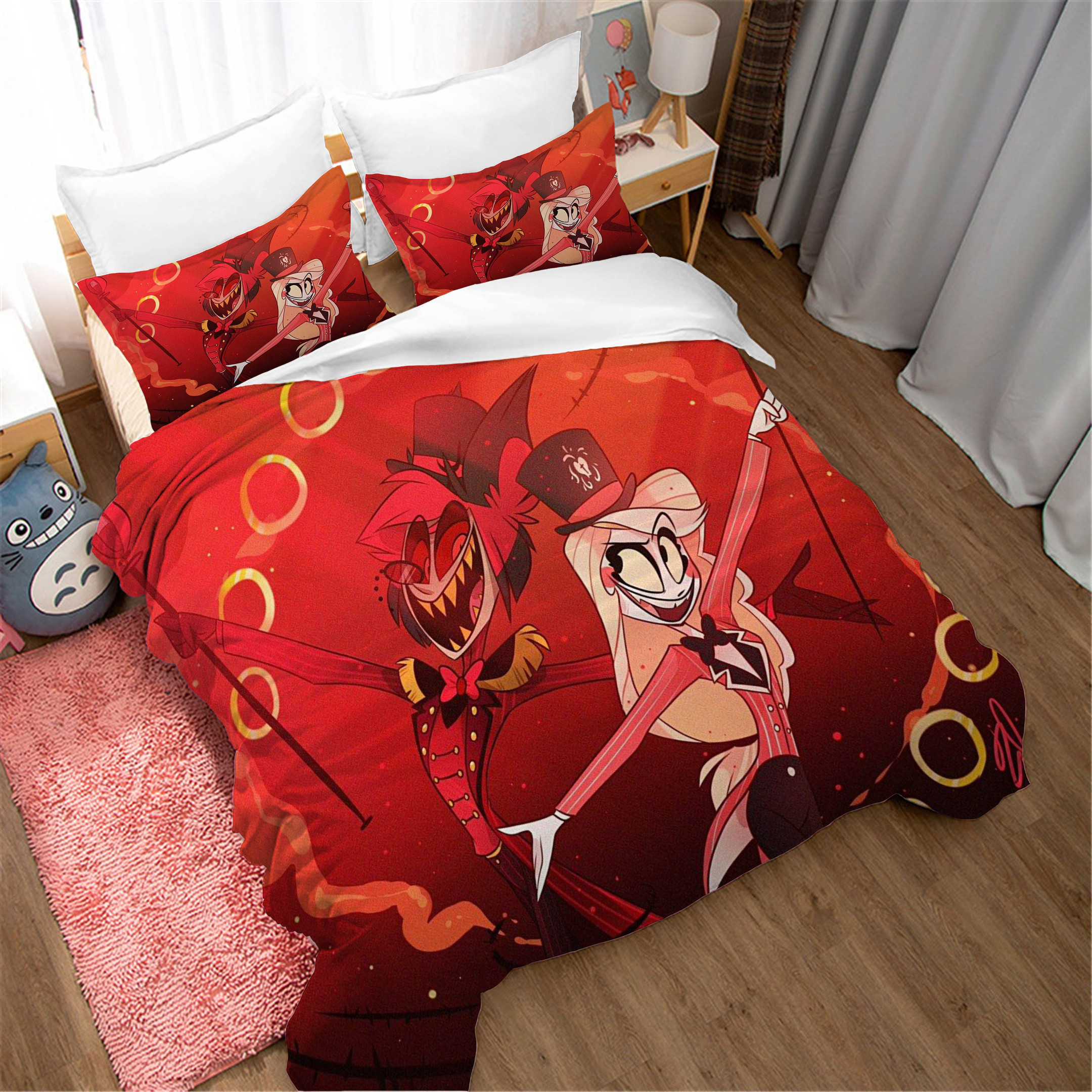 Hazbin Hotel Alastor Duvet Cover Quilt Cover Pillowcase Bedding Set Bed Linen Home Bedroom Decor