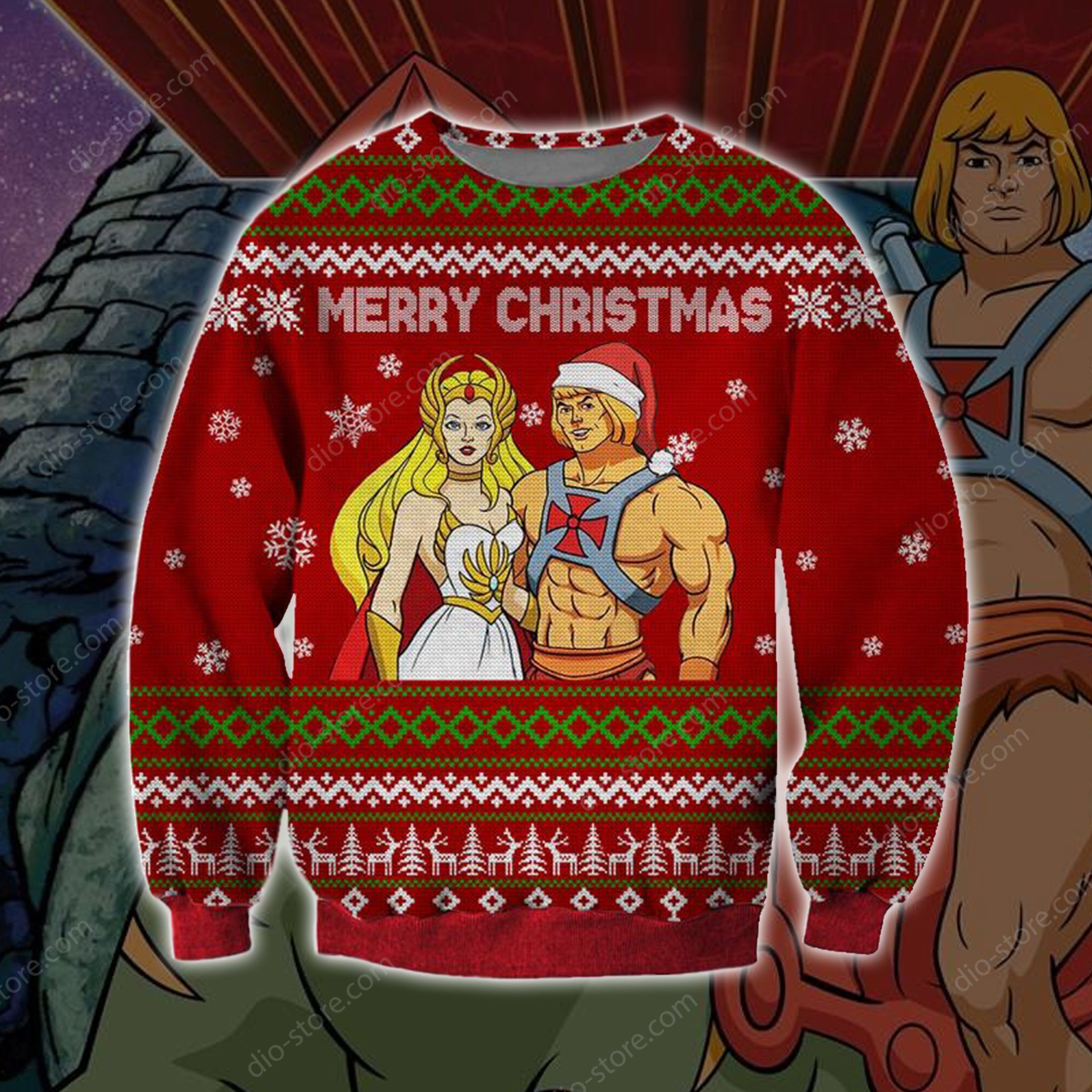 He-Man & She-Ra Knitting Pattern 3D Print Ugly Christmas Sweater