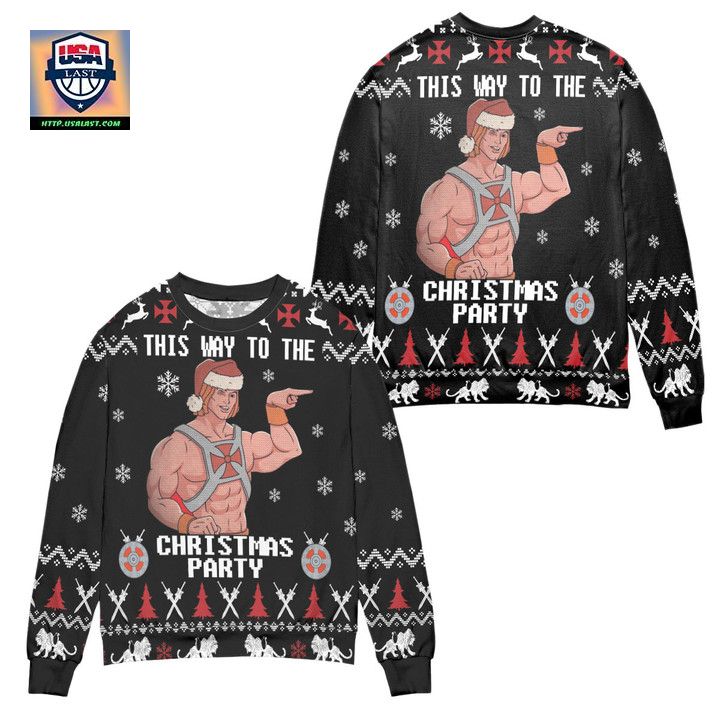 He-Man And The Masters This Way To The Christmas Party Ugly Christmas Sweater