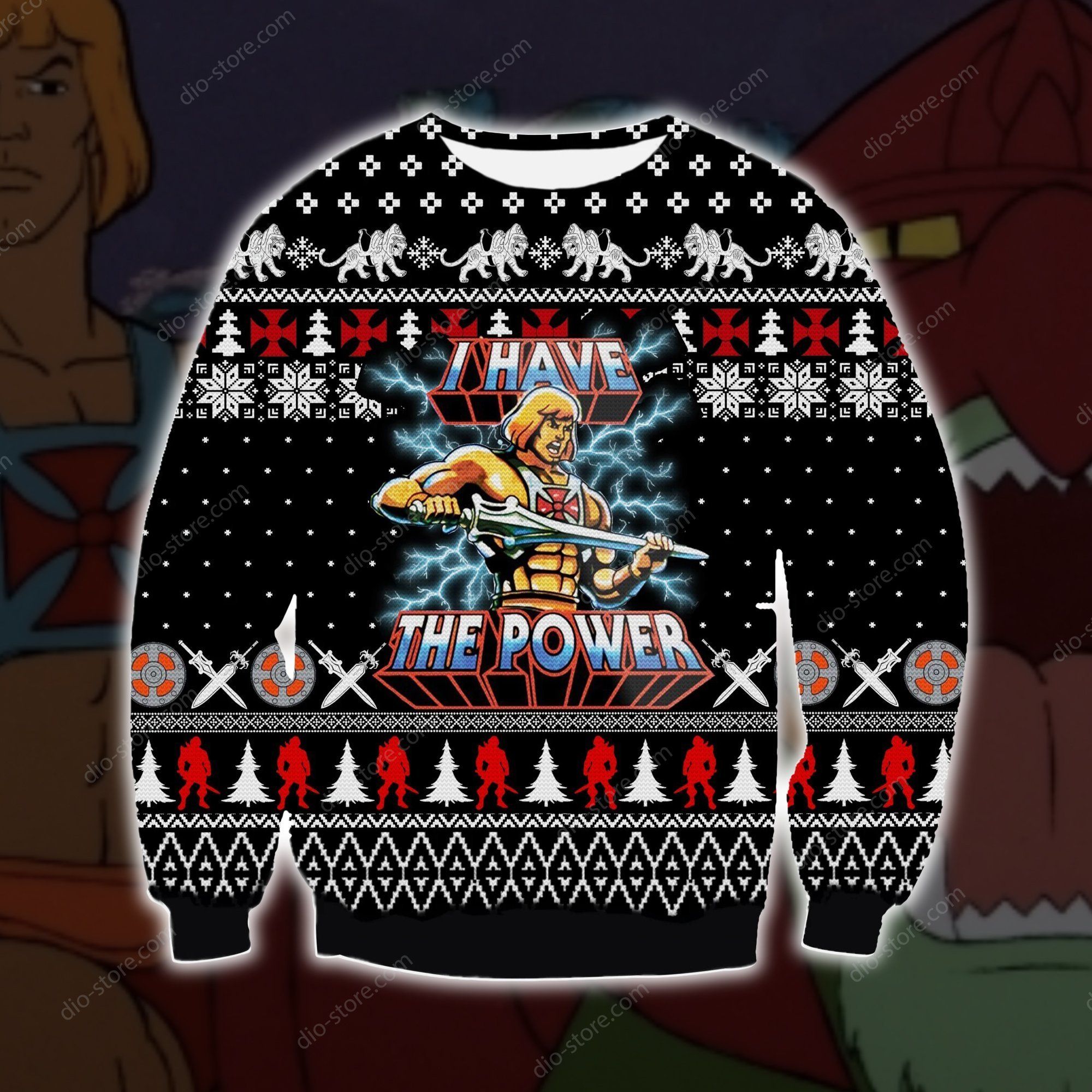 He-Man Knitting Pattern 3D Print Ugly Christmas Sweater