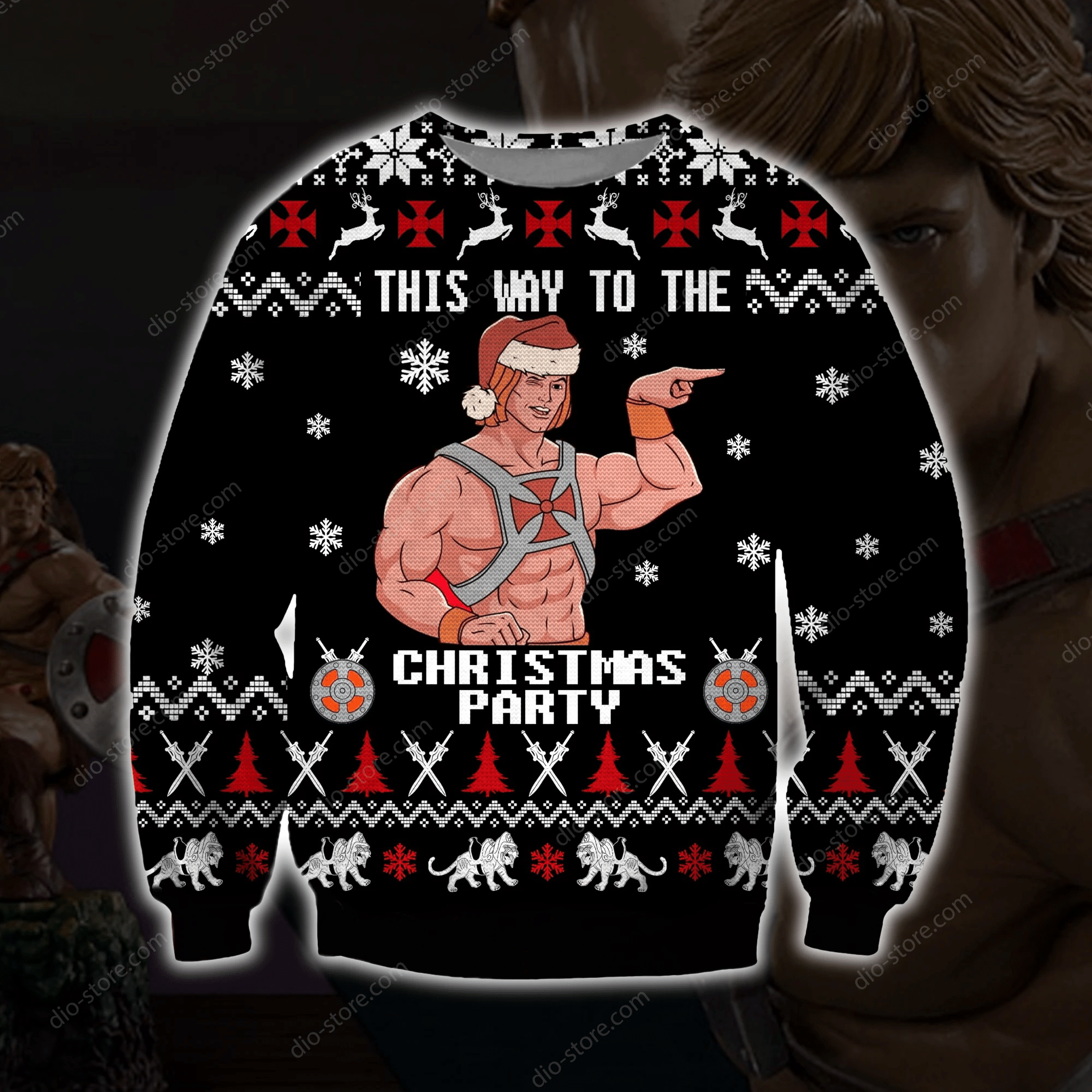He-Man Knitting Pattern 3D Print Ugly Christmas Sweater