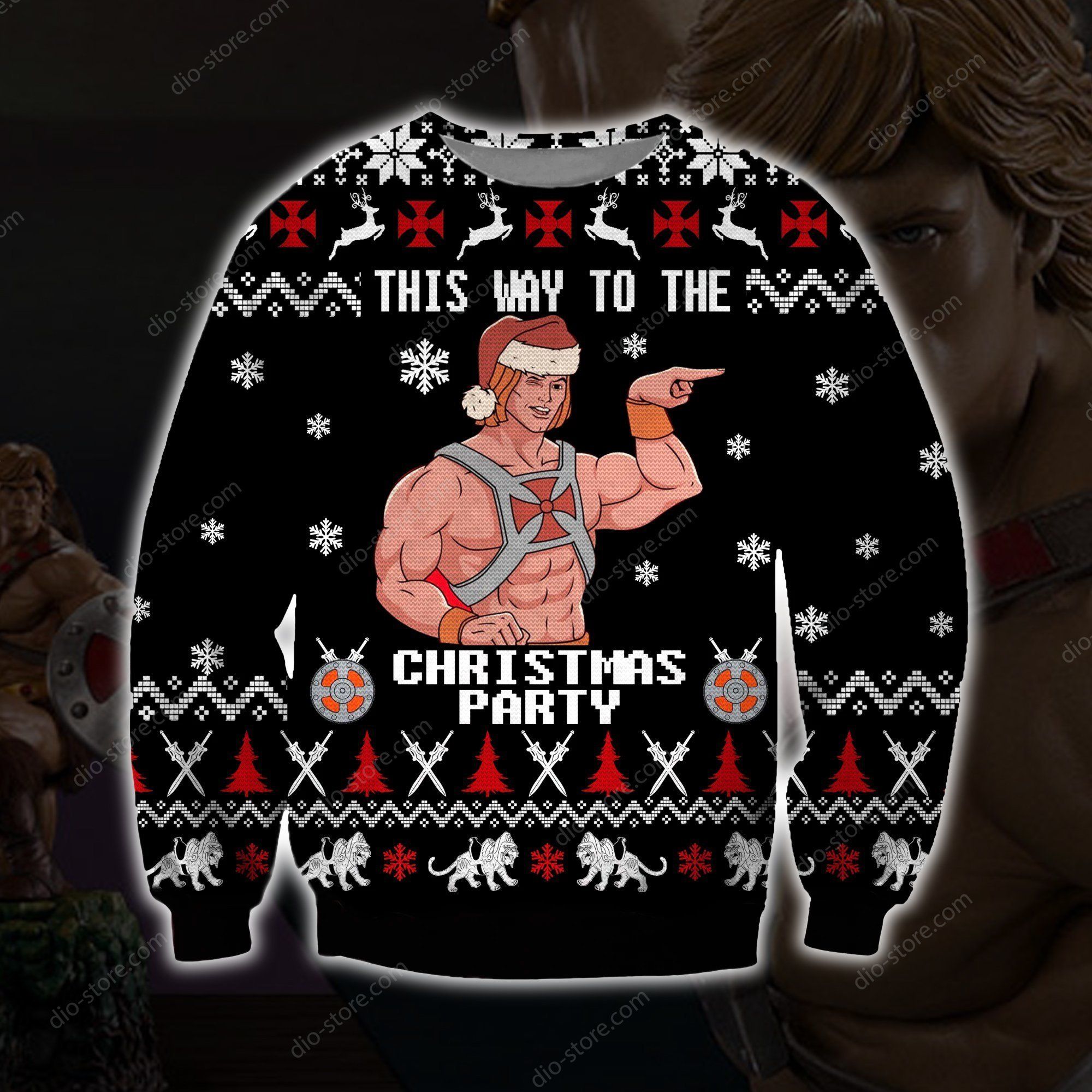 He-Man Knitting Pattern 3D Print Ugly Christmas Sweater