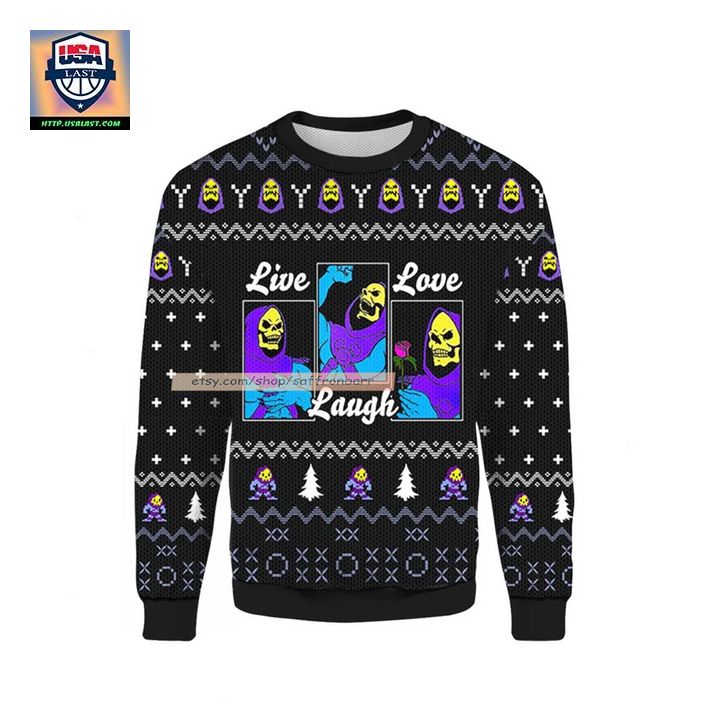 He man Live Love Laugh Ugly 3D Christmas Sweater