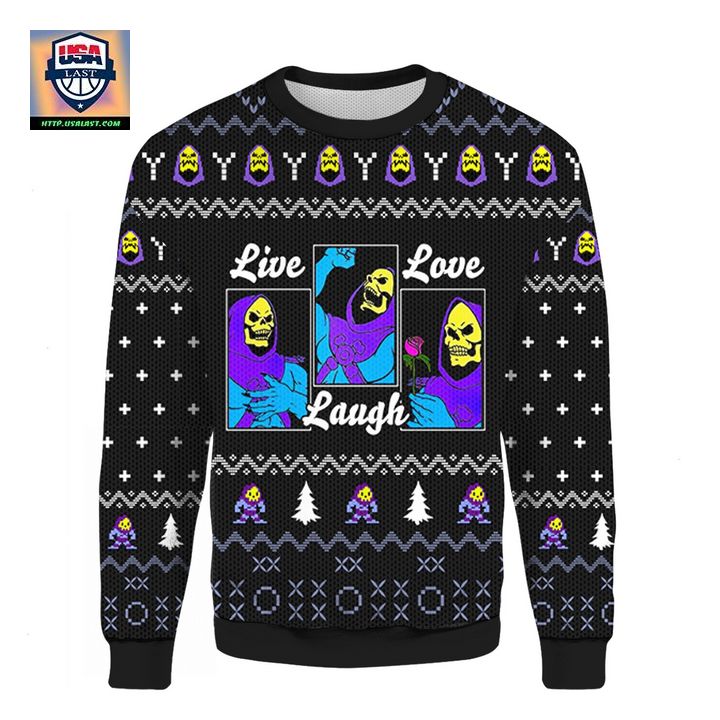 He man Live Love Laugh Ugly Christmas2022 Sweater