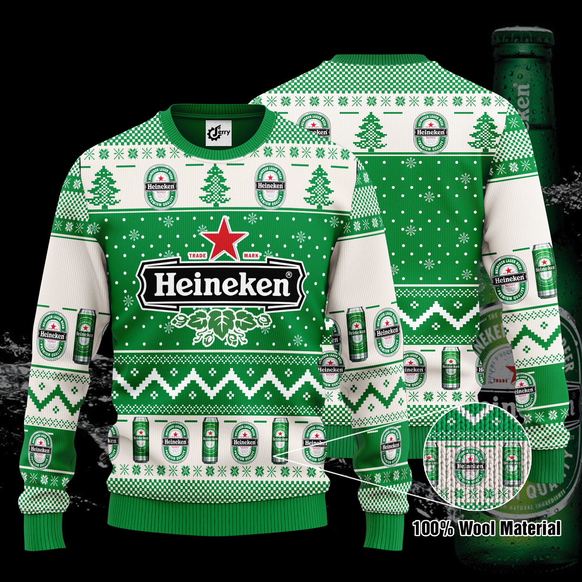 Heineken 3D Print Ugly Christmas Sweater, Hoodie, Zip Hoodie, Bomber Jacket