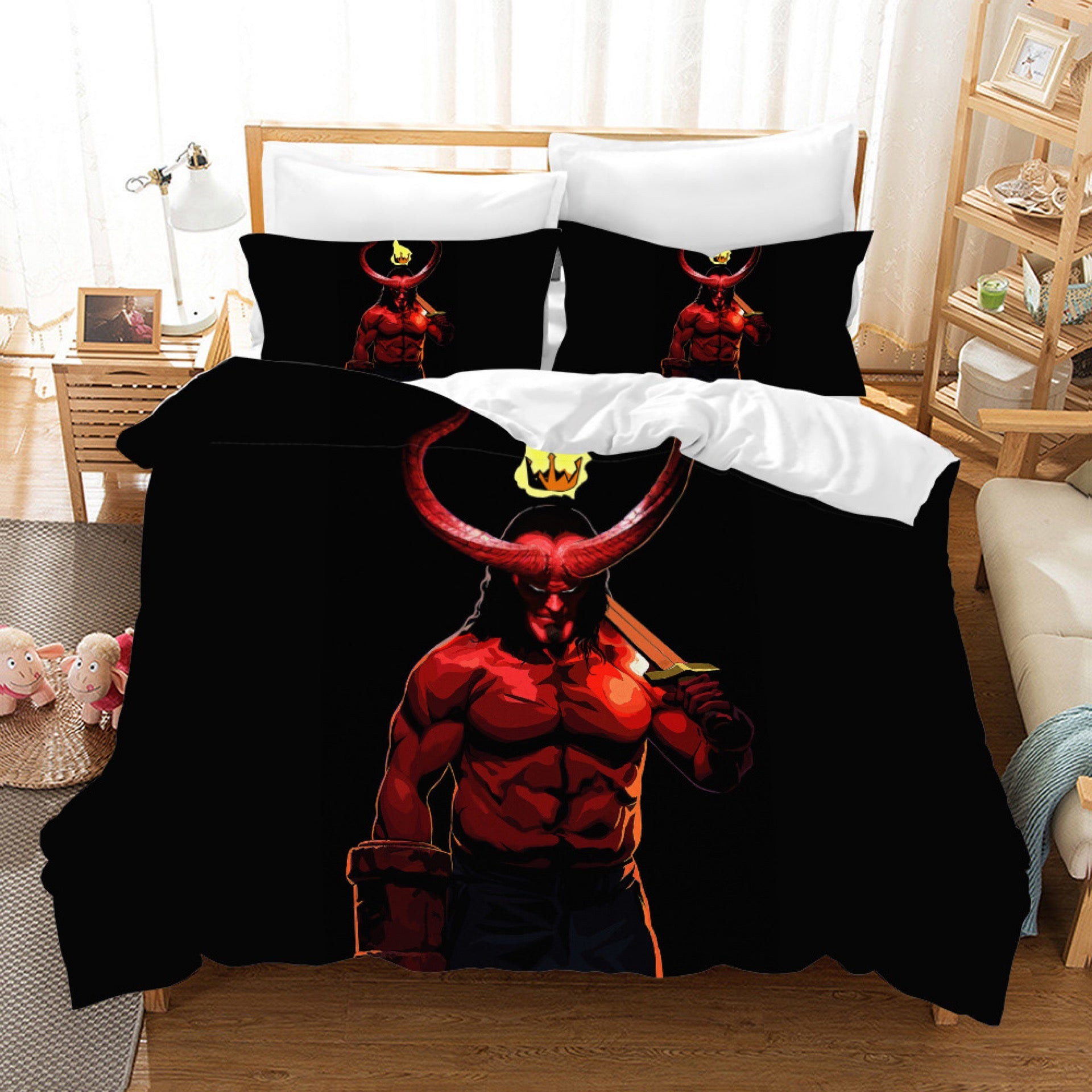 Hellboy Duvet Cover Quilt Cover Pillowcase Bedding Set Bed Linen Home Bedroom Decor