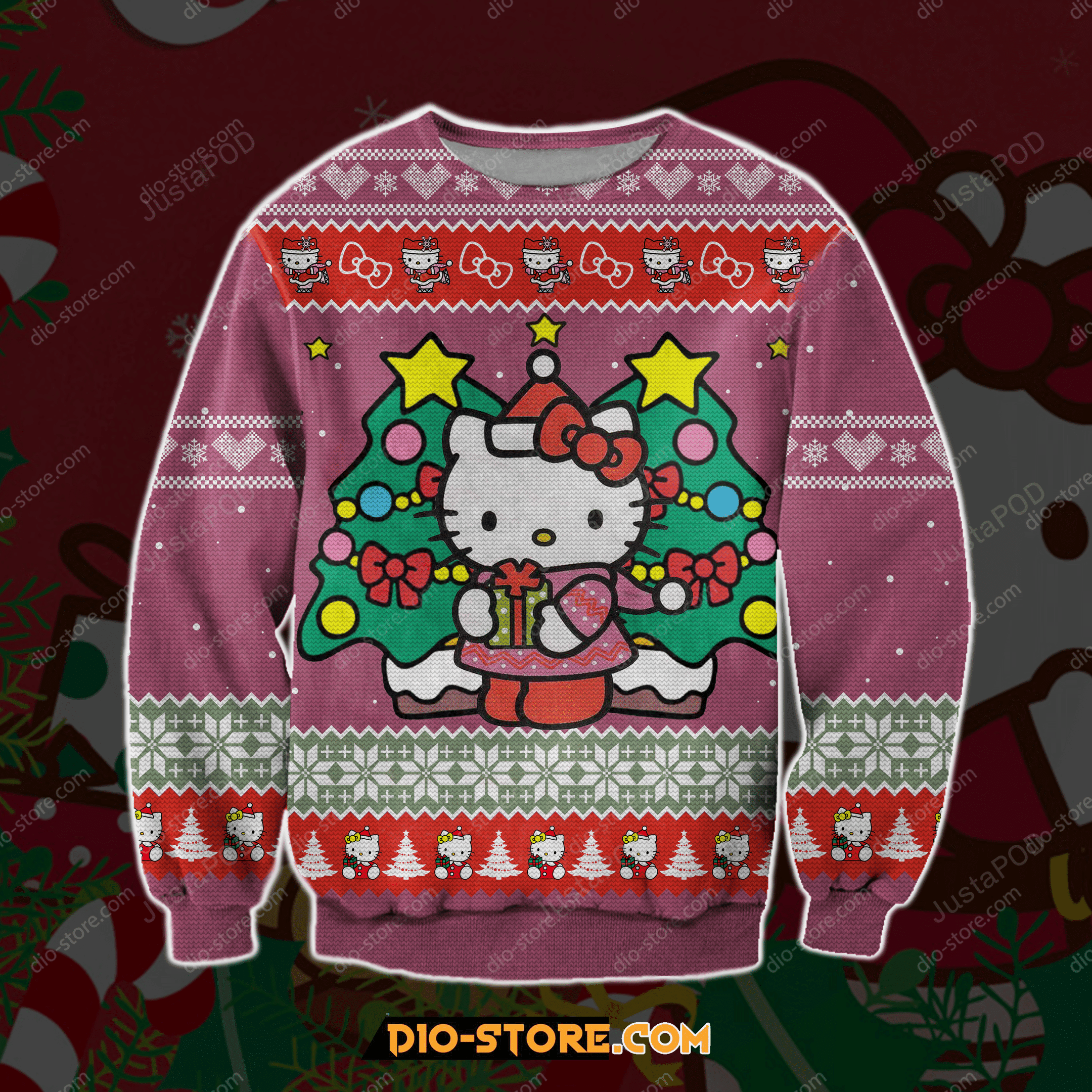 Hello Kitty 3D Print Ugly Christmas Sweater, Perfect Holiday Gift