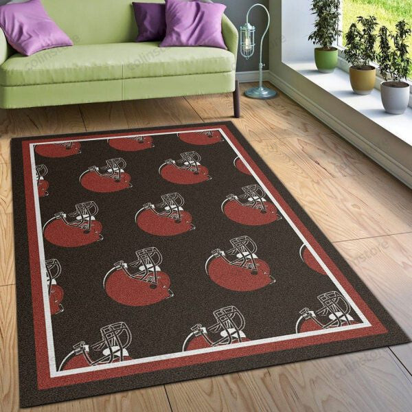Helmets Cleveland Browns 3D Rectangle Area Rug – Full Print Carpet For Living Room & Bedroom Home Decor