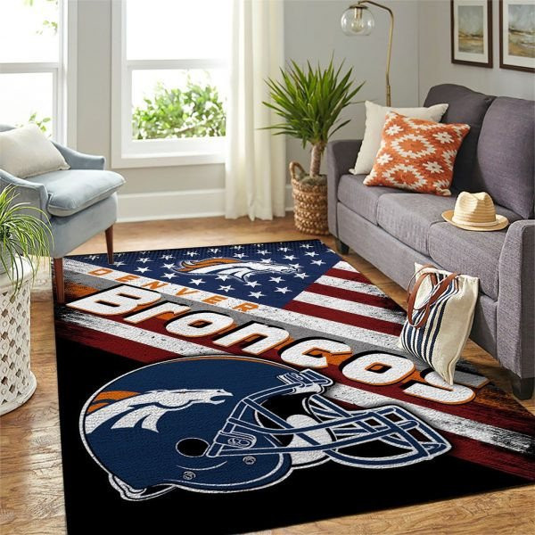 Helmets Denver Broncos 3D Rectangle Area Rug – Full Print Carpet For Living Room & Bedroom Home Decor