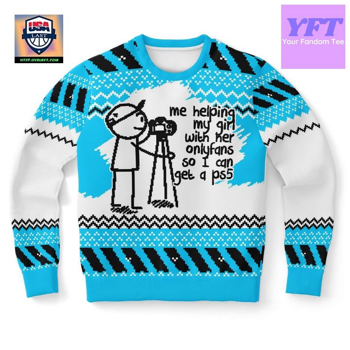 Helping My Girl With Her Only Funny Design 3d Ugly Christmas Sweater
