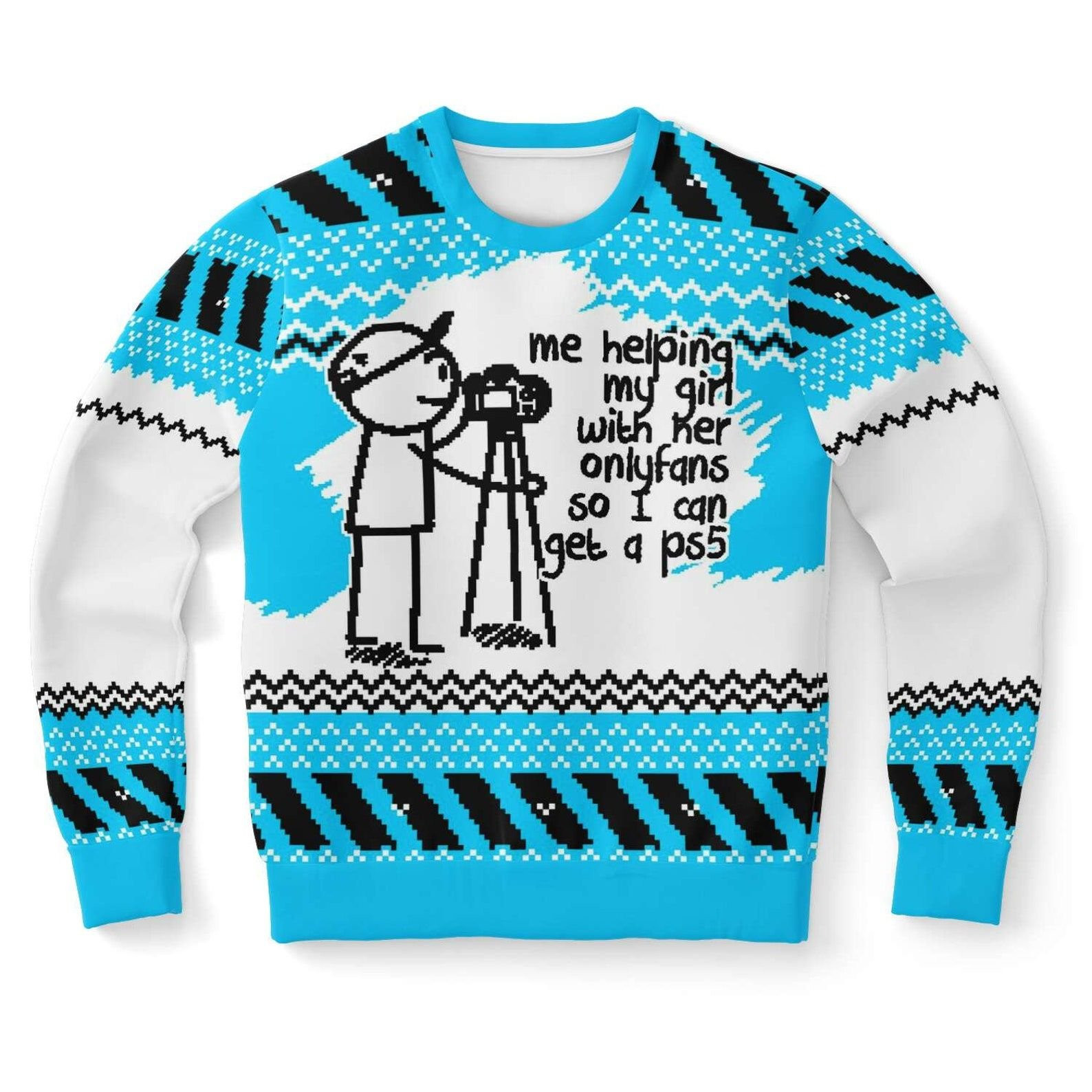 Helping My Girl With Her Onlyfans Funny Ugly Christmas Sweater,