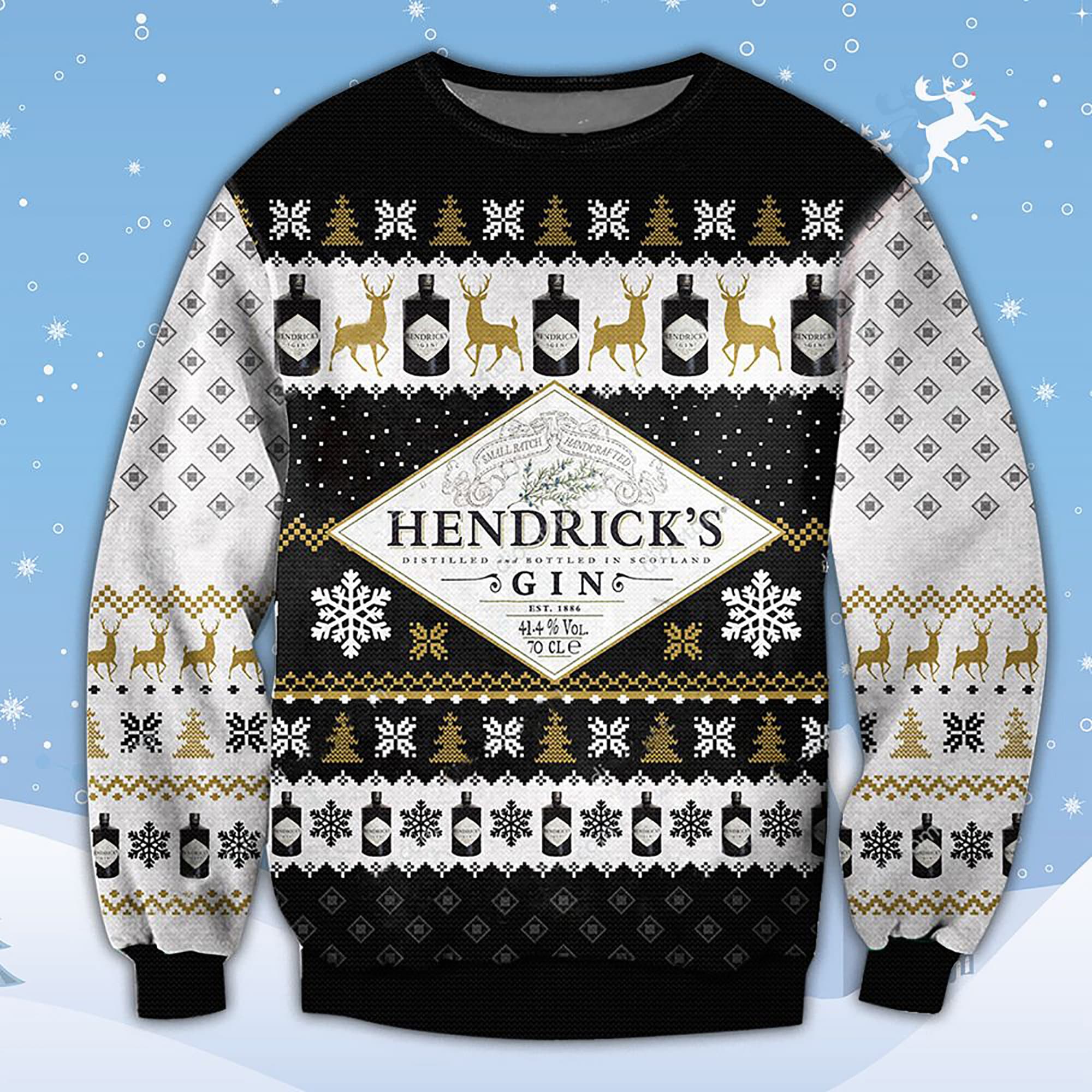 Hendricks Gin Scotland Whiskey Ugly Christmas Sweater