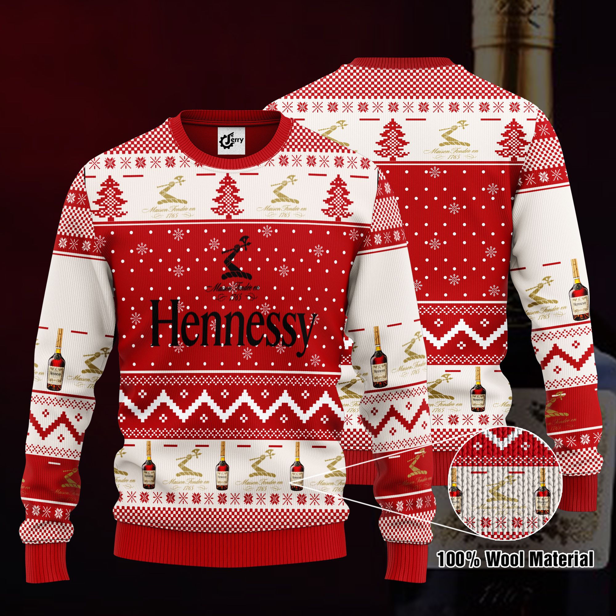 Hennessy 3D Print Ugly Christmas Sweater, Hoodie, Zip Hoodie, Bomber Jacket
