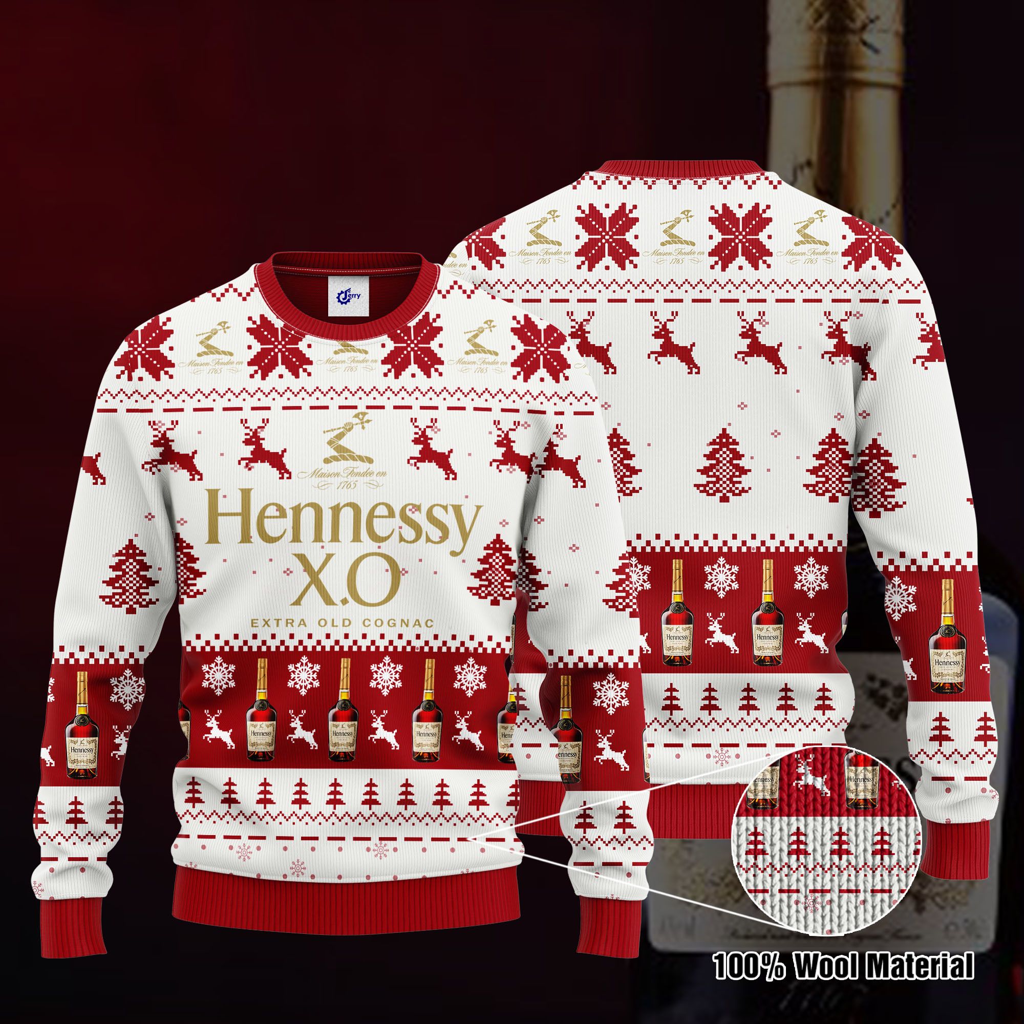 Hennessy 3D Print Ugly Christmas Sweater, Hoodie, Zip Hoodie, Bomber Jacket