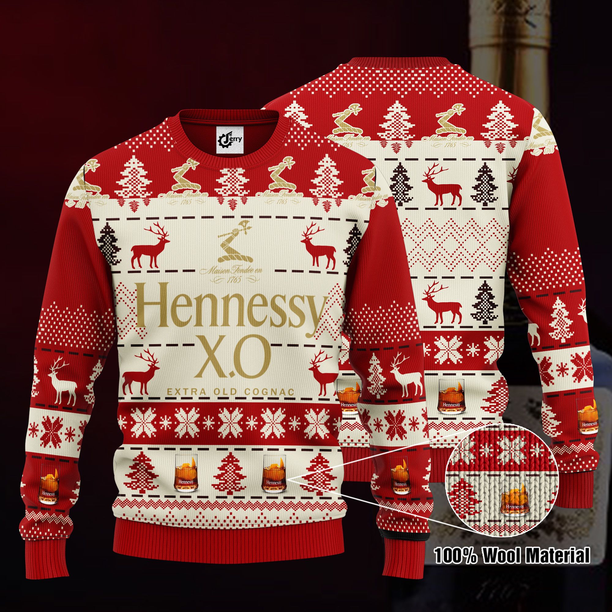 Hennessy 3D Print Ugly Christmas Sweater, Hoodie, Zip Hoodie, Bomber Jacket