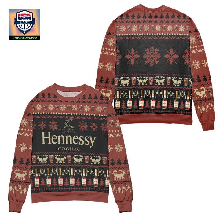 Hennessy Cognac Logo Christmas Pattern Ugly Christmas Sweater Red
