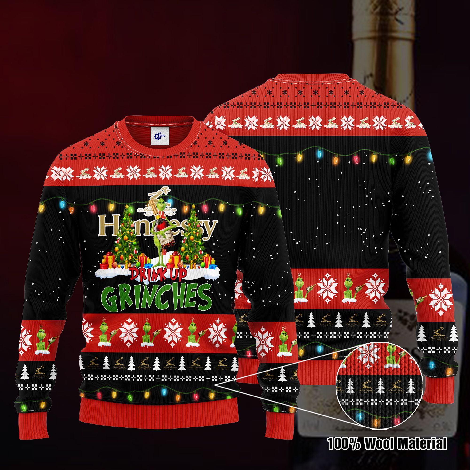 Hennessy Drink Up Grinches Ugly Christmas Sweater, Hoodie, Zip Hoodie, Bomber Jacket