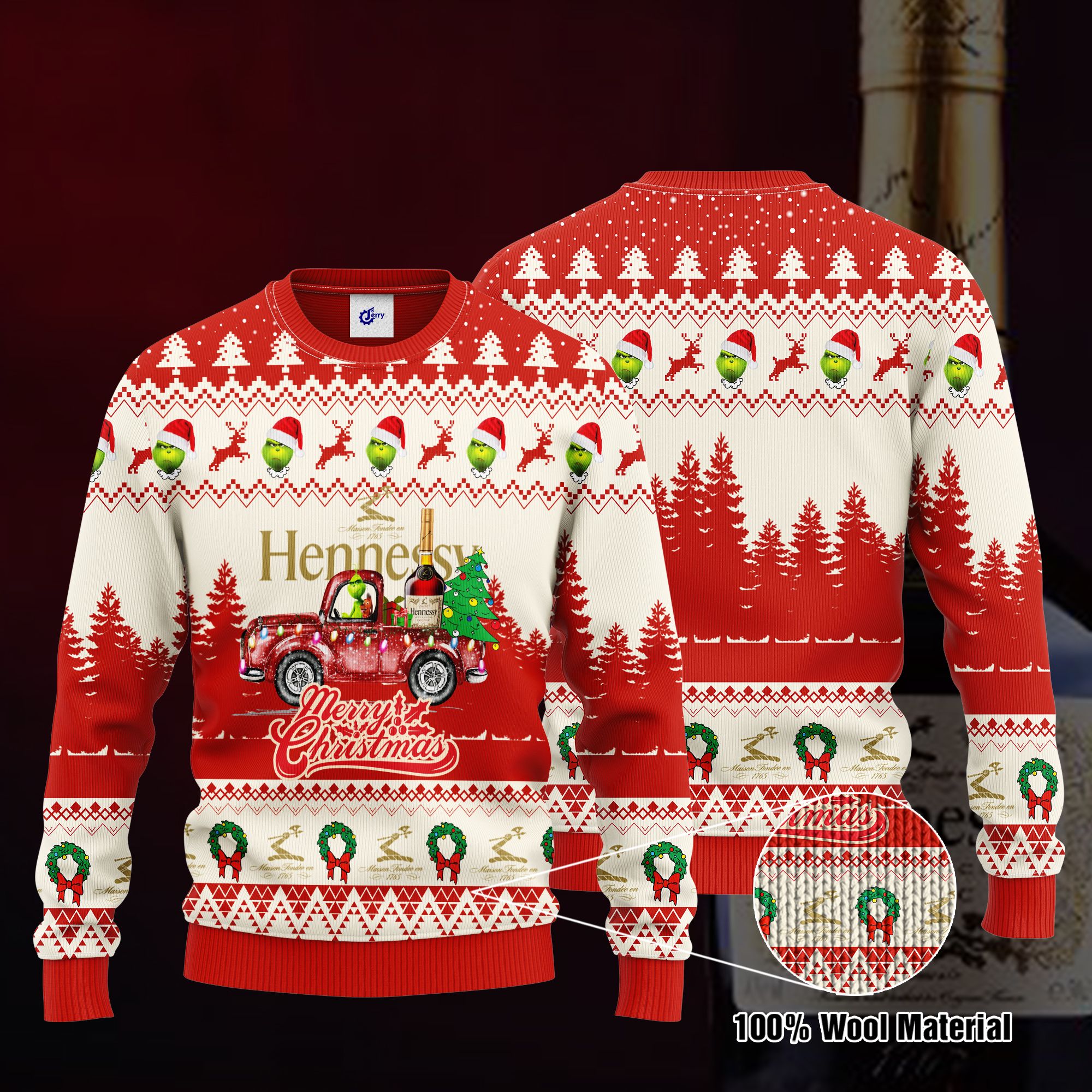 Hennessy Grinch Merry Christmas Ugly Christmas Sweater, Hoodie, Zip Hoodie, Bomber Jacket