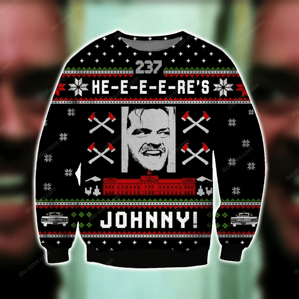 Here'S Johnny Knitting Pattern 3D Print Ugly Christmas Sweater