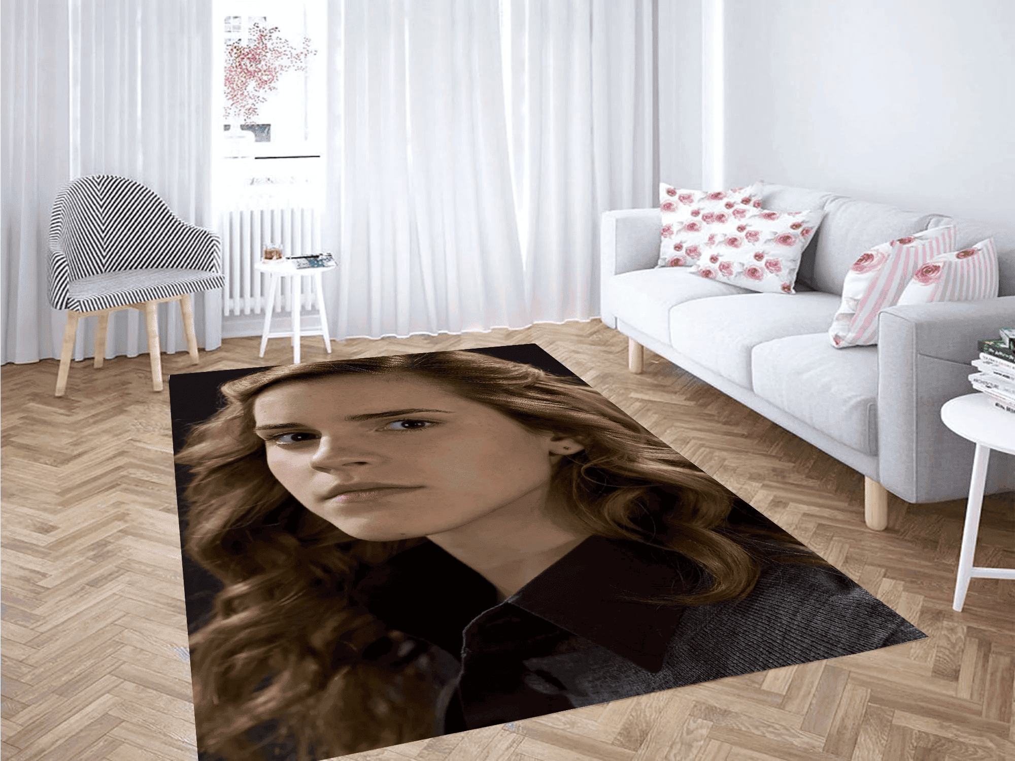 Hermione With Soft Color 3D Rectangle Area Rug – Full Print Carpet For Living Room & Bedroom Home Decor