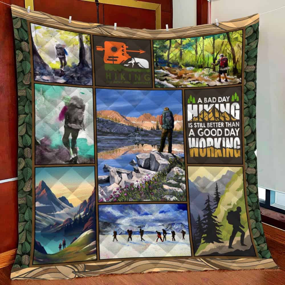 Hiking Quotes Fleece Blanket Quilt Blanket