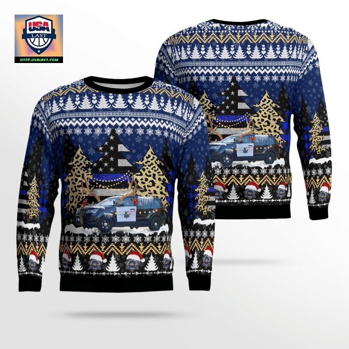 Hillsborough Police Department California Christmas AOP Sweater