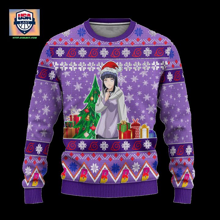 Hinata Uzumaki Anime Ugly Christmas Sweater Custom Boruto Xmas Gift