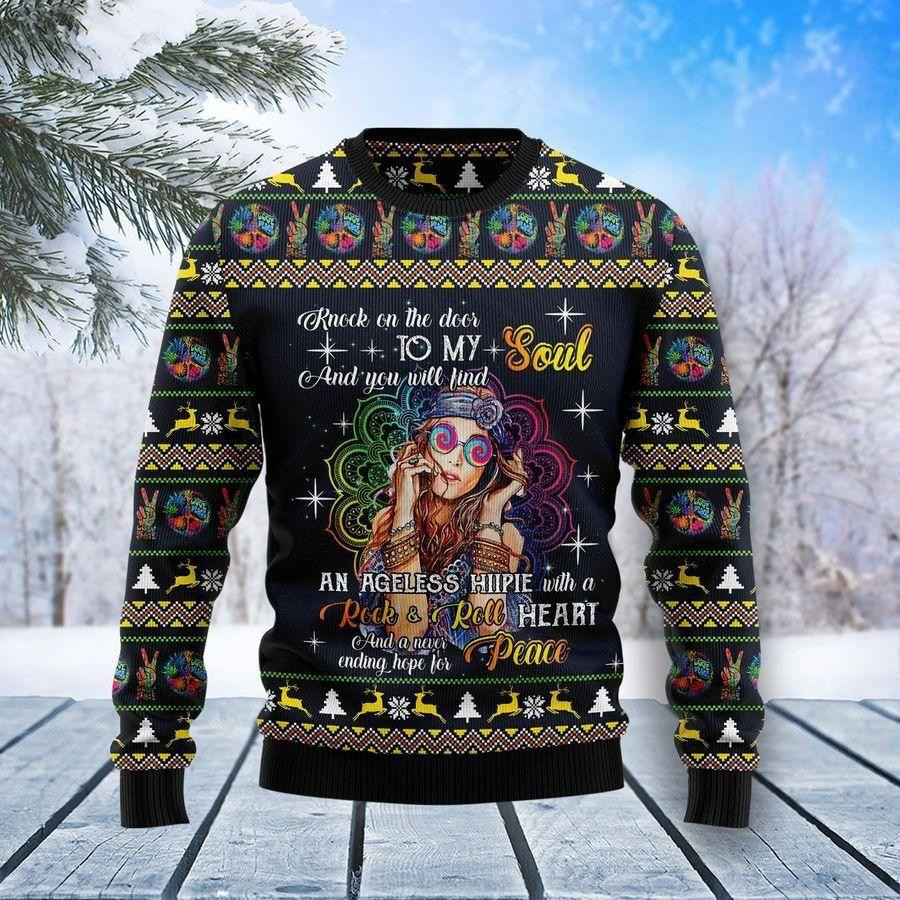 Hippie Girl Ugly Christmas Sweater Perfect Holiday Gift