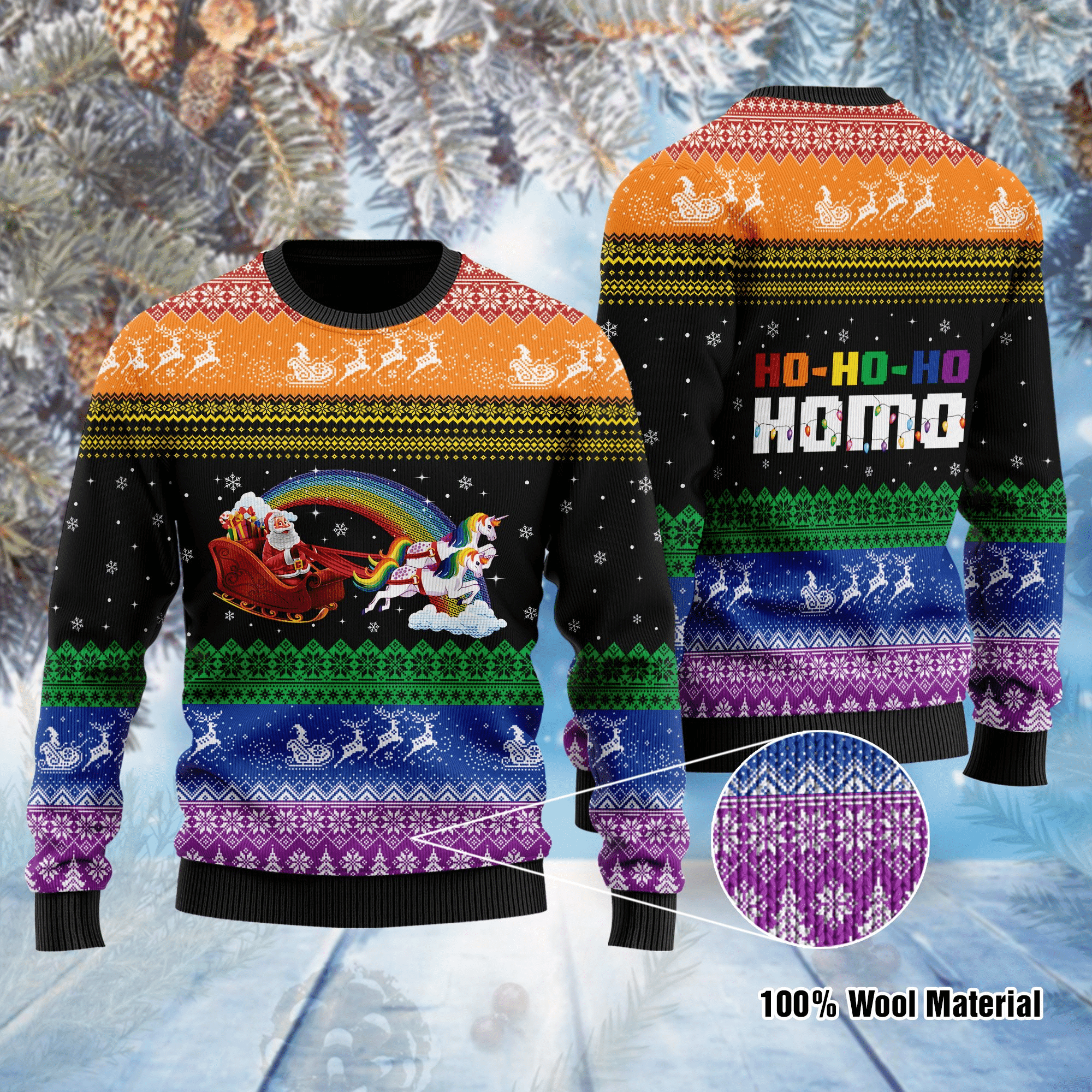 Ho-Ho-Ho Homo Gay Ugly Christmas Sweater, Perfect Holiday Gift