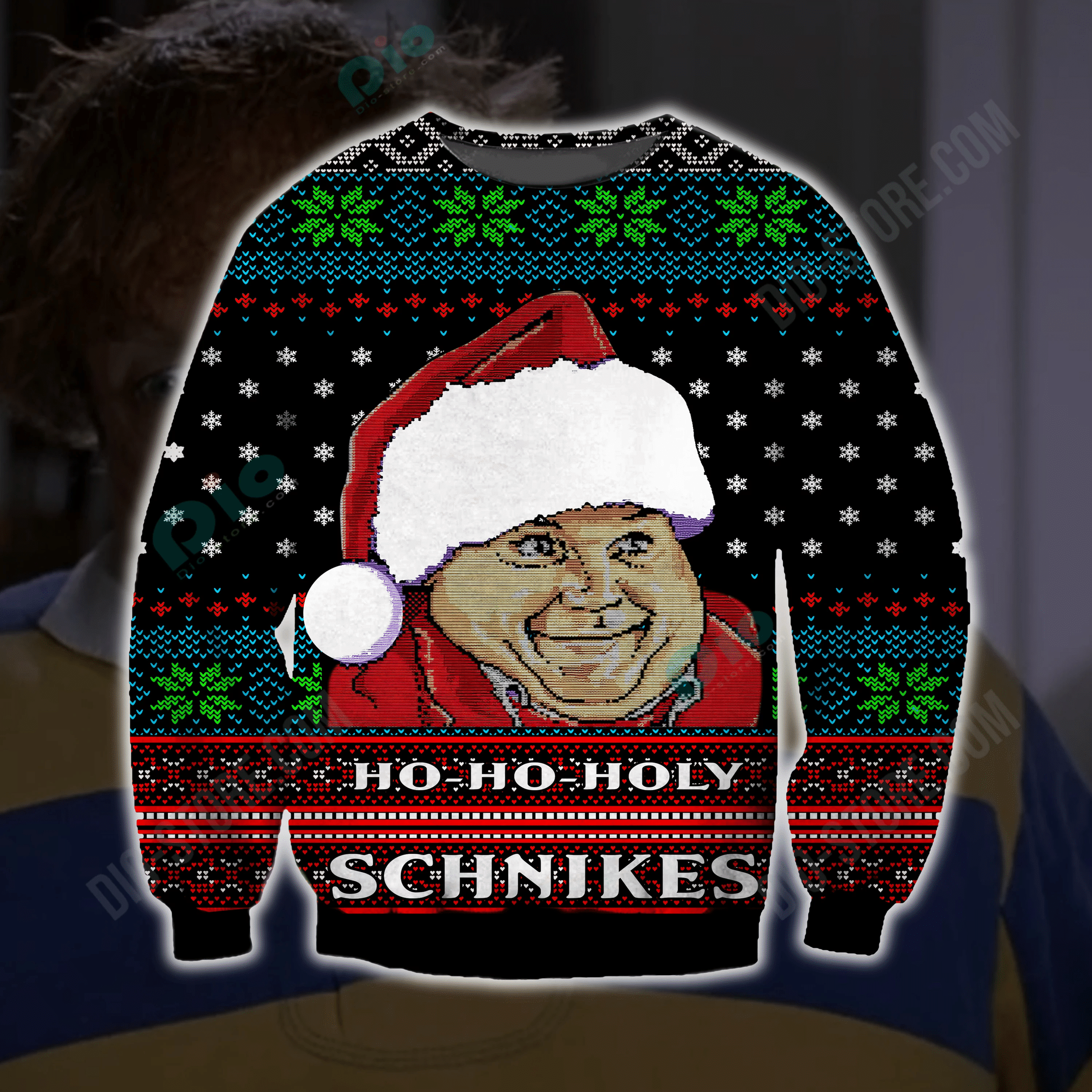 Ho Ho Holy Schnikes Knitting Pattern 3D Print Ugly Christmas Sweater