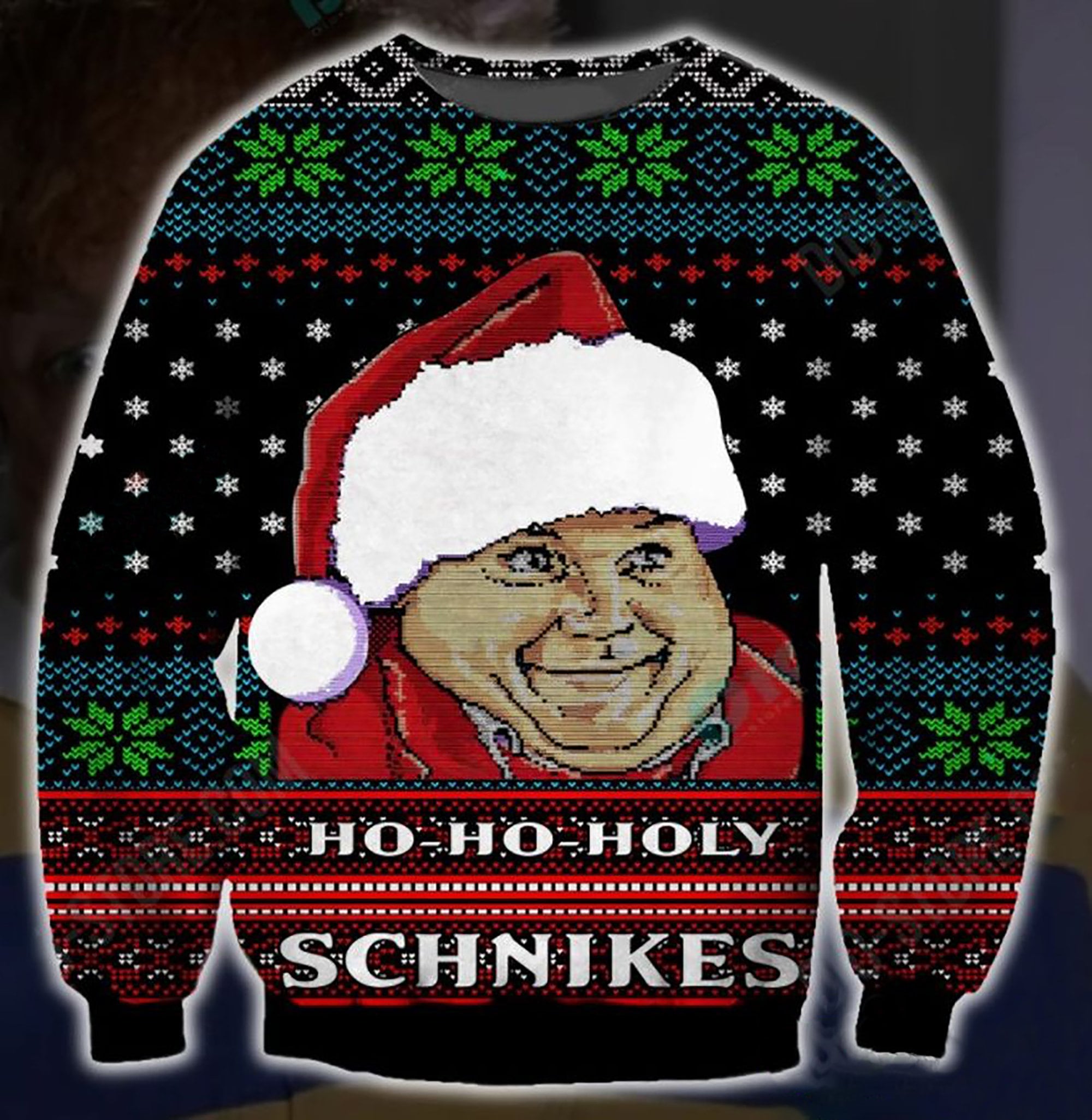 Ho Ho Holy Schnikes Logo 3D Ugly Christmas Sweater