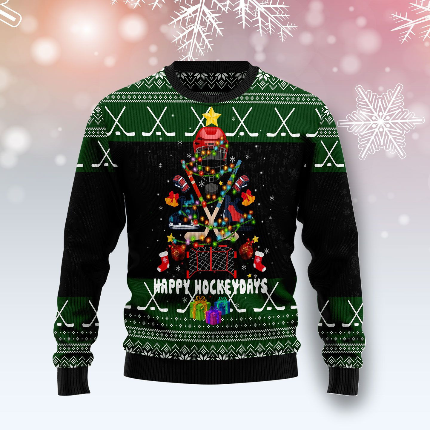 Hockey Christmas Ugly Christmas Sweater, Perfect Holiday Gift