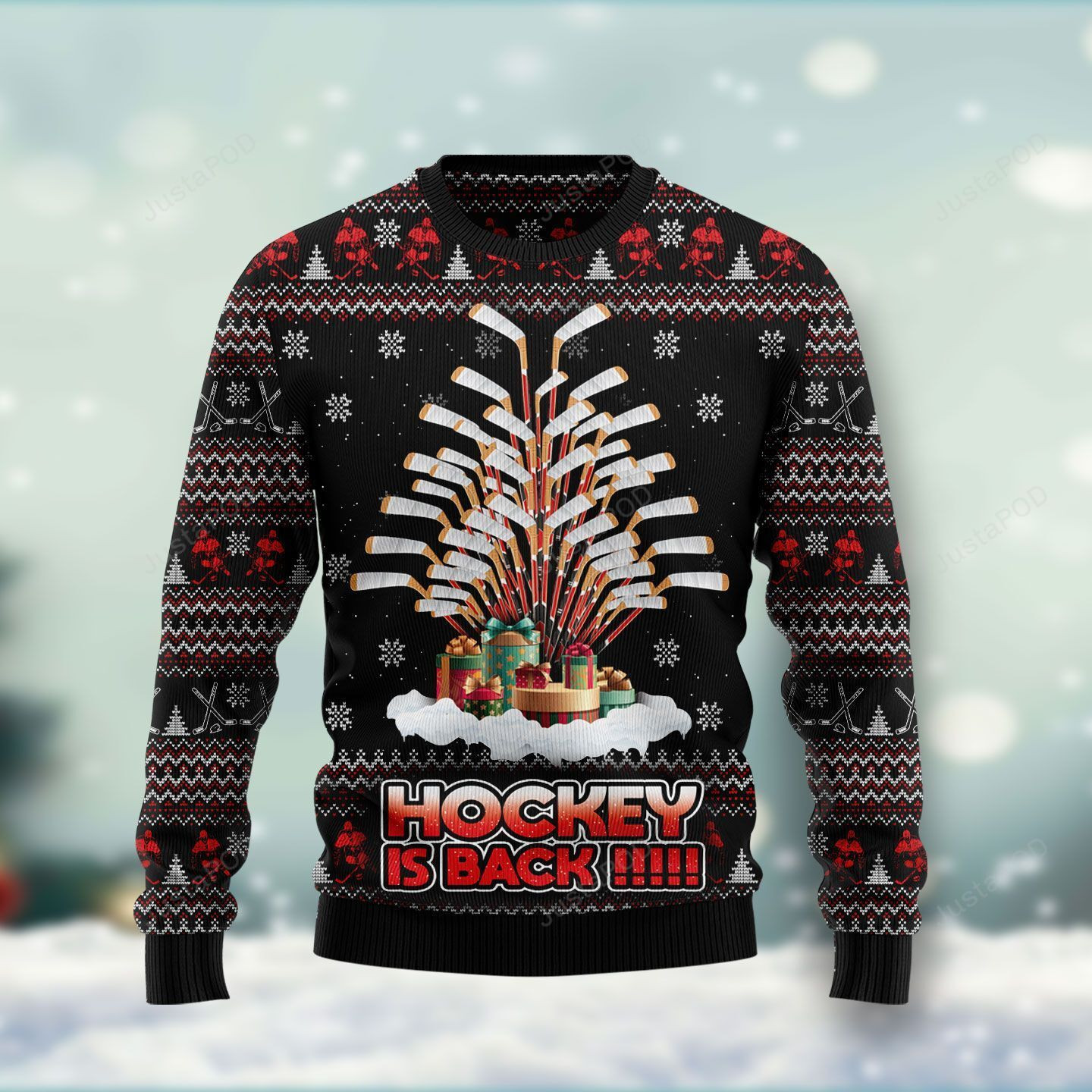 Hockey Is Back Ugly Christmas Sweater, Perfect Holiday Gift