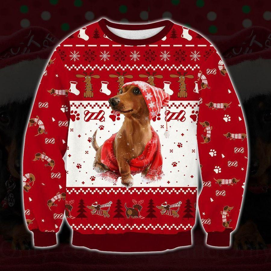 Holiday Dachshund Ugly Christmas Sweater, Perfect Holiday Gift