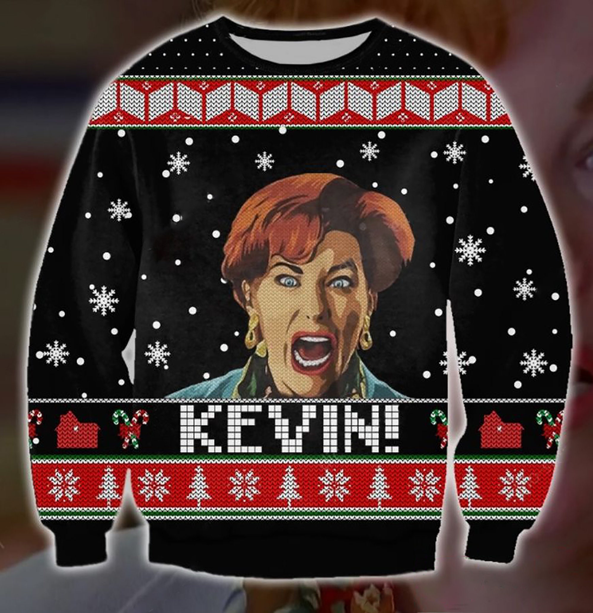 Home Alone Pattern Christmas Ugly Christmas Sweater