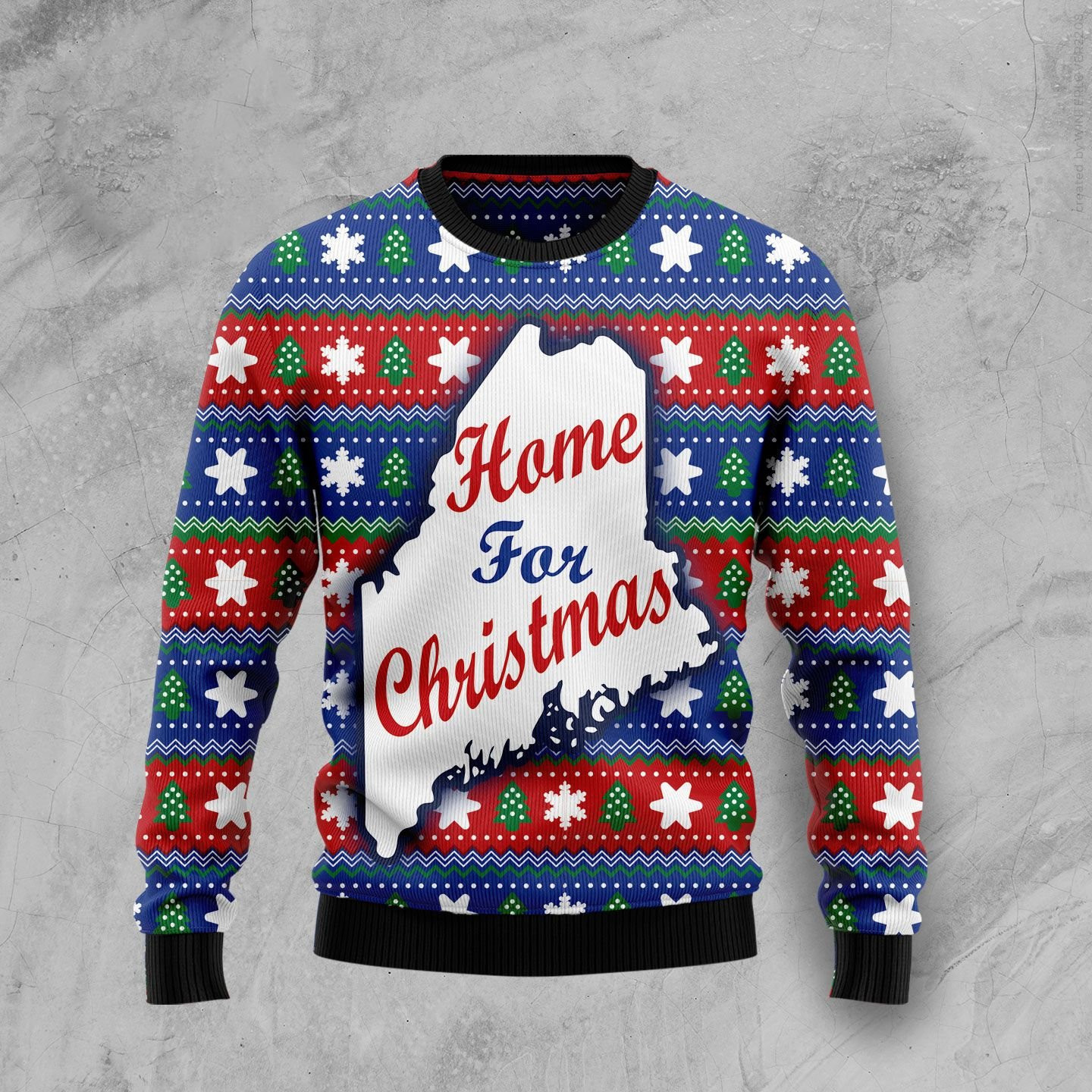 Home For Christmas Maine Ugly Christmas Sweater, Perfect Holiday Gift