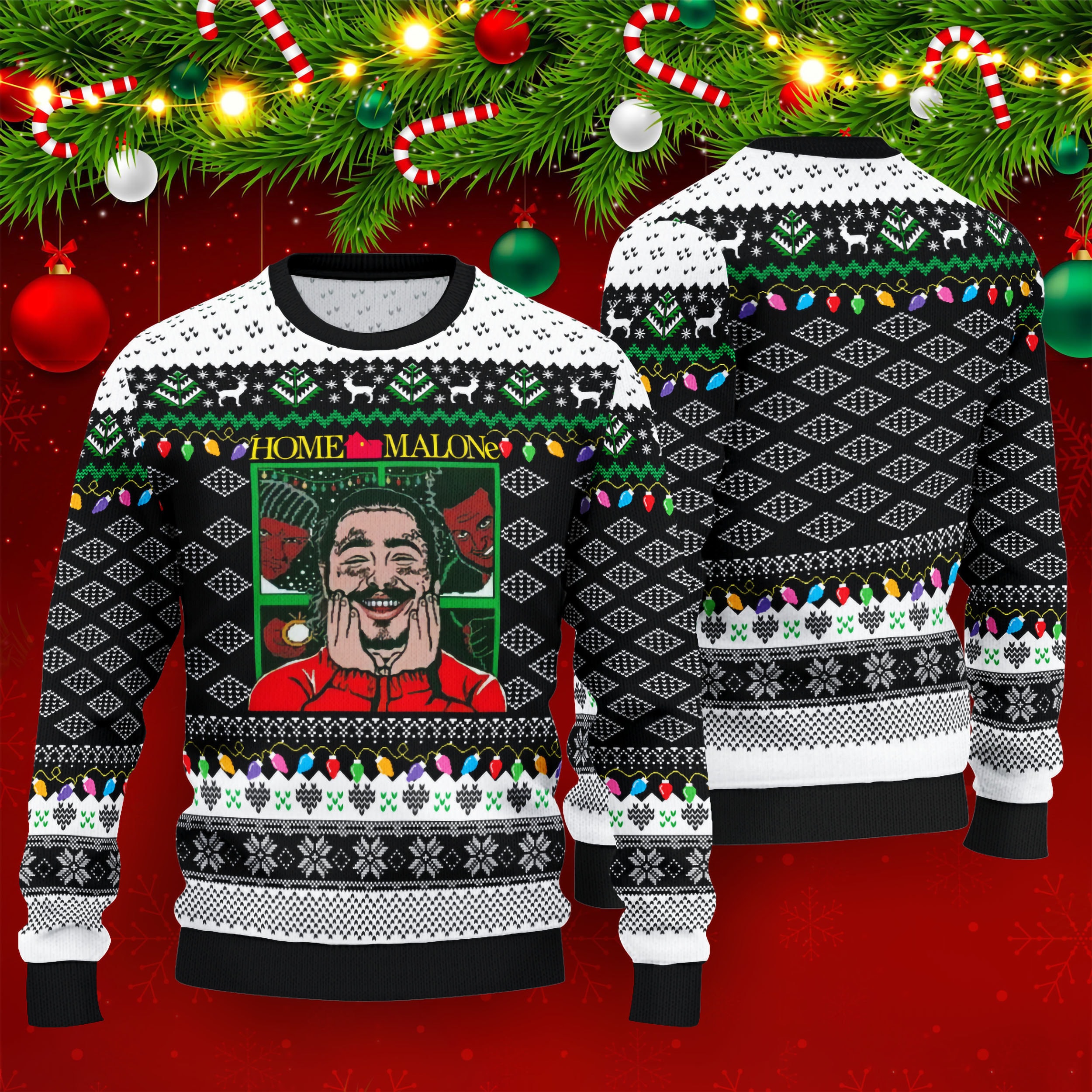 Home Malone Ugly Christmas Sweater