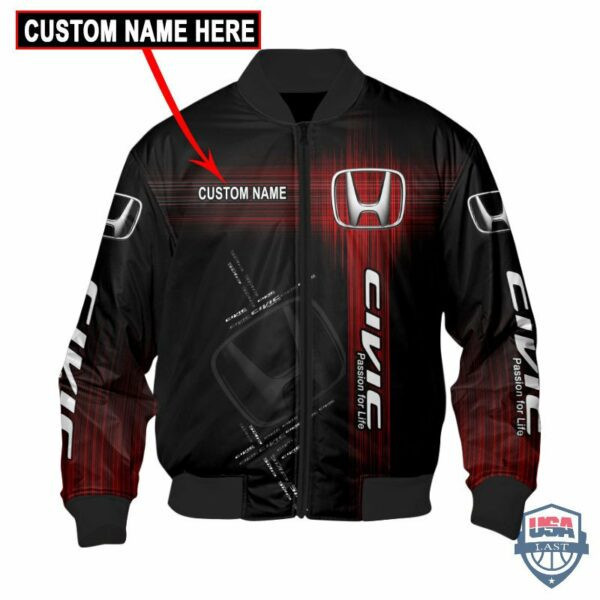 Honda Civic Flash Personalized Bomber Jacket | Automotive Jacket for Men & Women | Car Fan Gift